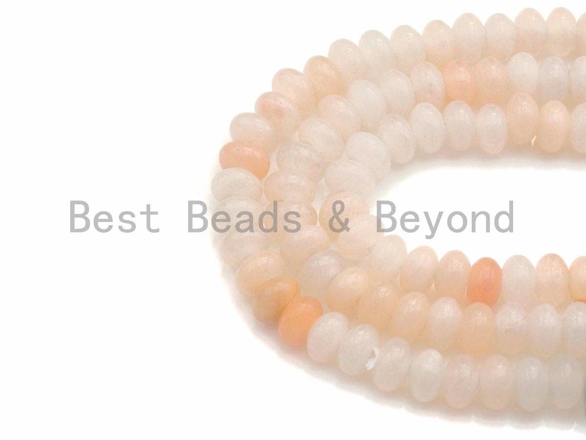 2mm Large Hole Natural Pink Aventurine Beads, Rondelle Smooth 5x8mm, 8" Long Strands, sku#U712