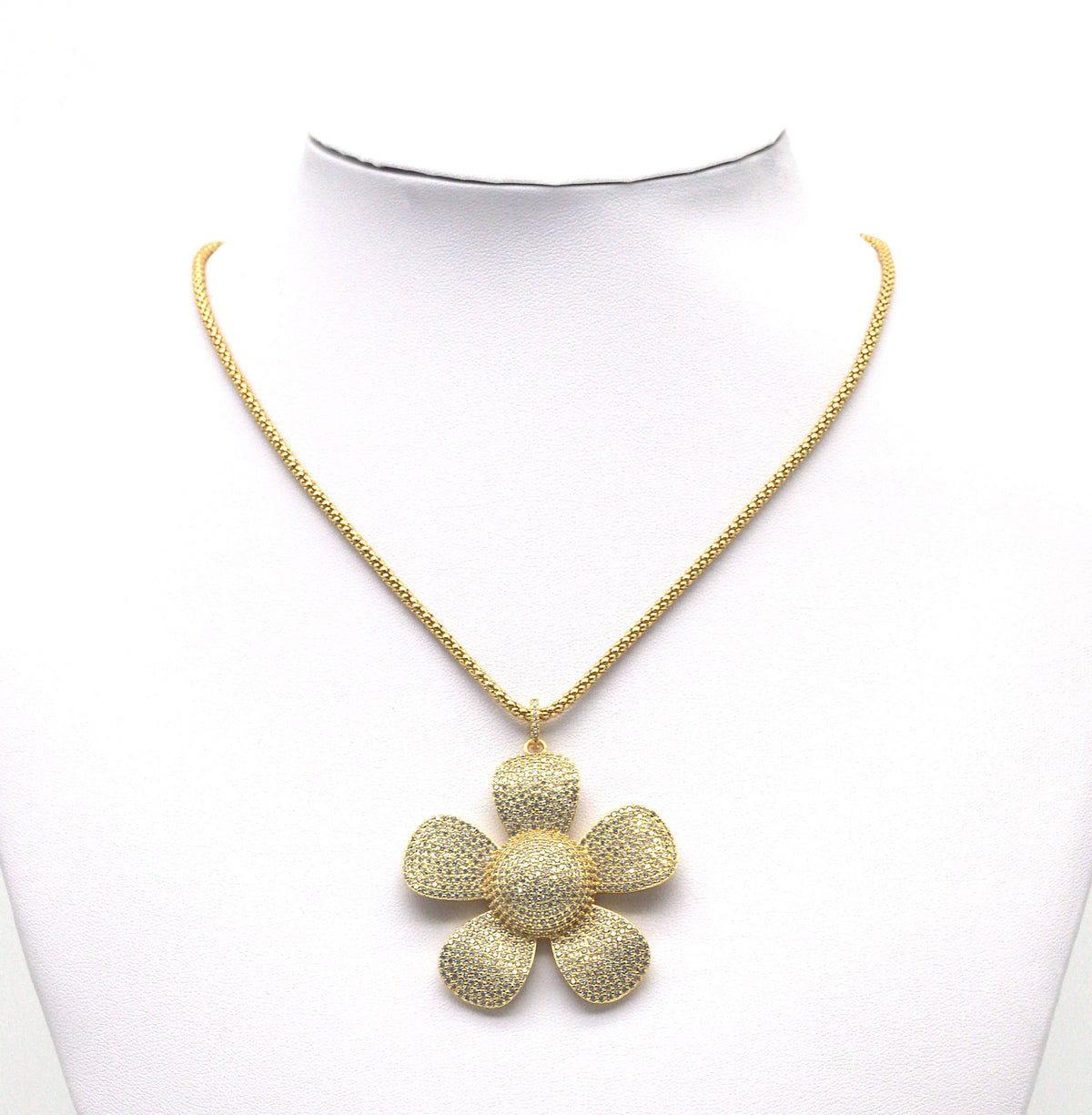 Large Gold Silver Flower Charm, Sku#ML53