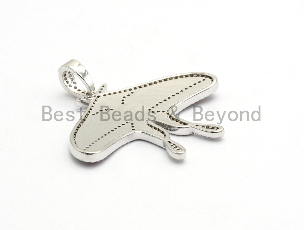 NEW Enamel Colorful Kite Shape Pendant,CZ Micro Pave Oil Drop Kite pendant,Enamel pendant,Enamel Jewelry,35x41mm,sku#F588