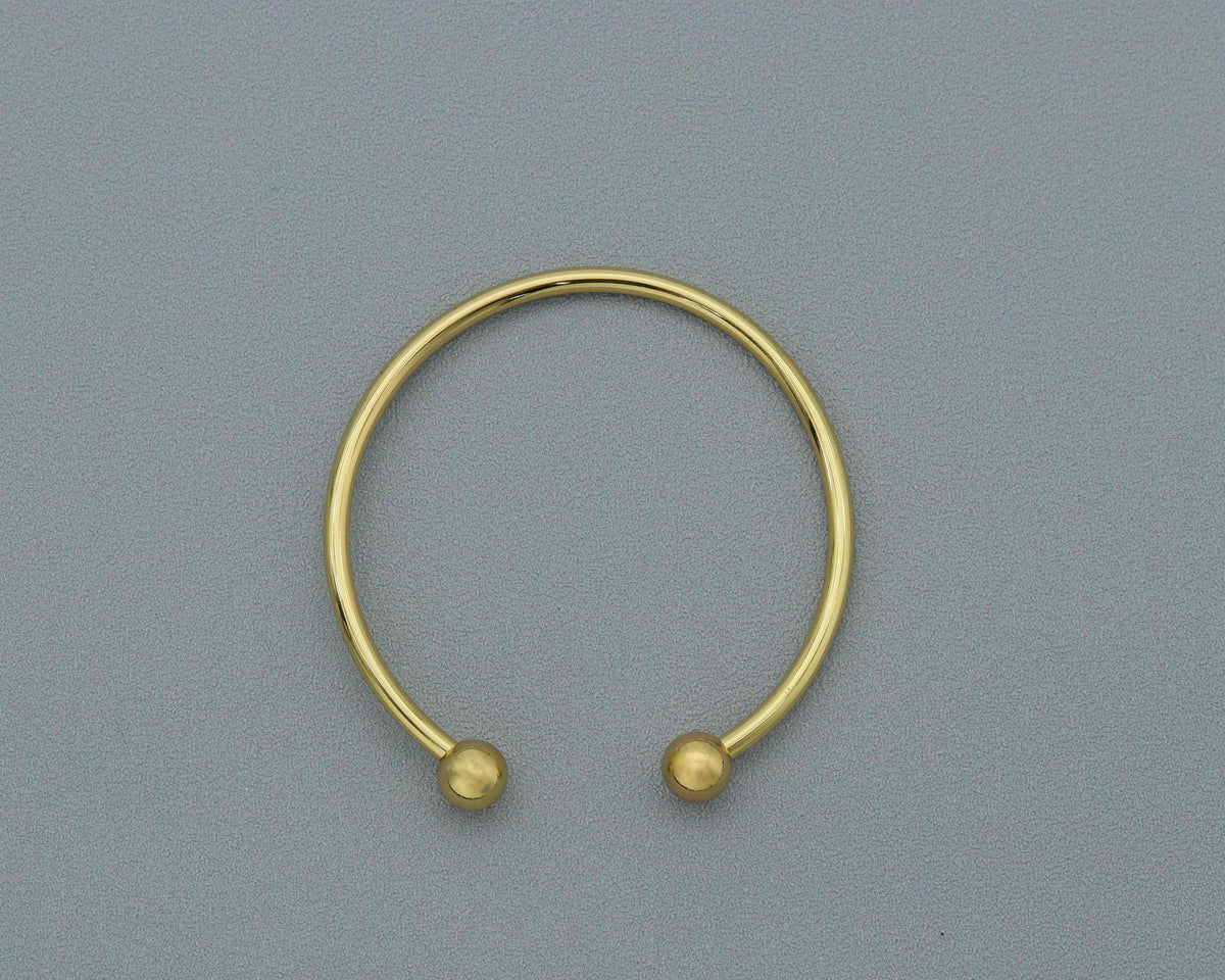 Gold Cuff Bangle bracelets with ball end, Sku#X292