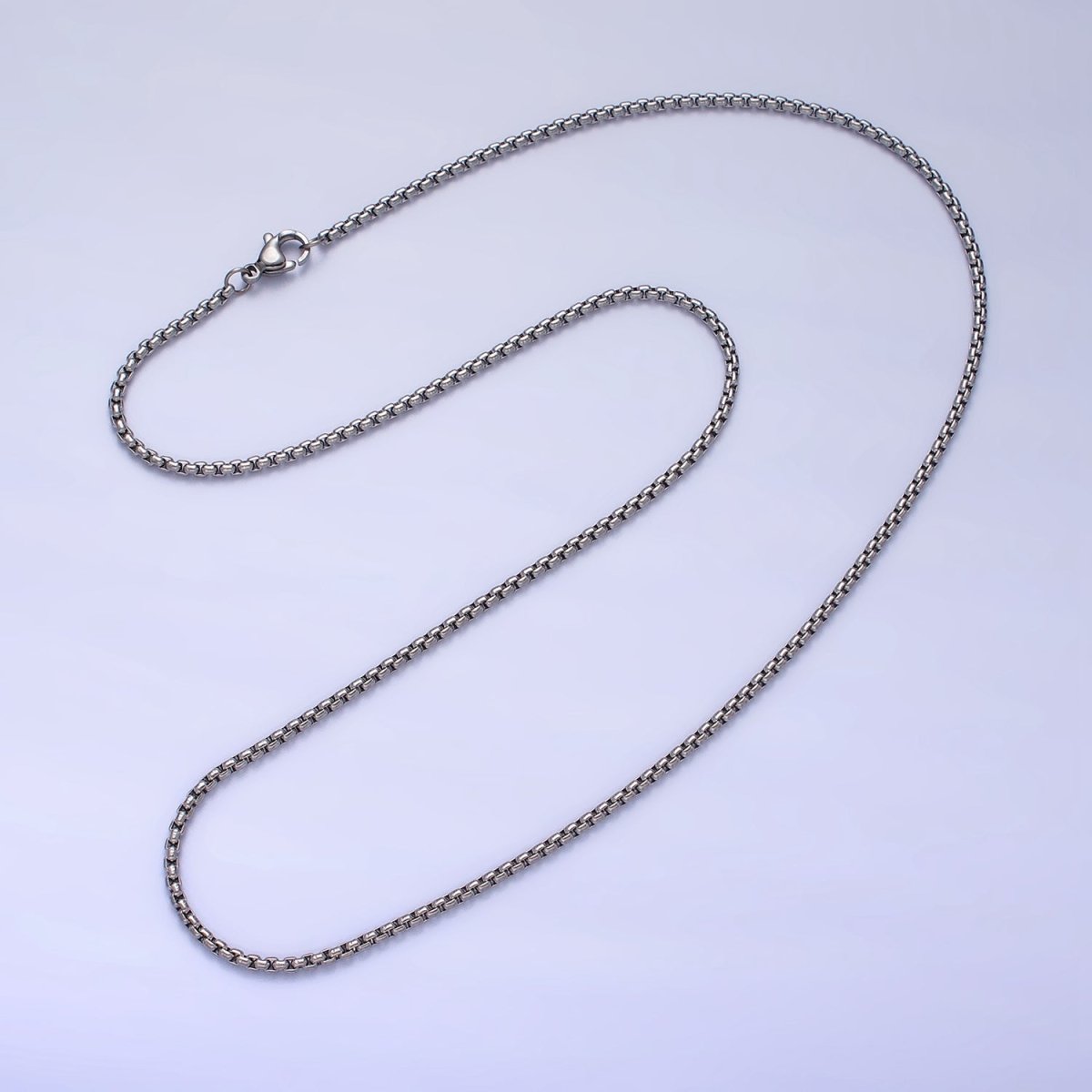 Cable Rolo Chain Necklace for Men or Women, Stainless Steel Box Chain 2mm Gold Silver Tone Tarnish Free Necklace Chain | WA-1706 WA-1707 Clearance Pricing