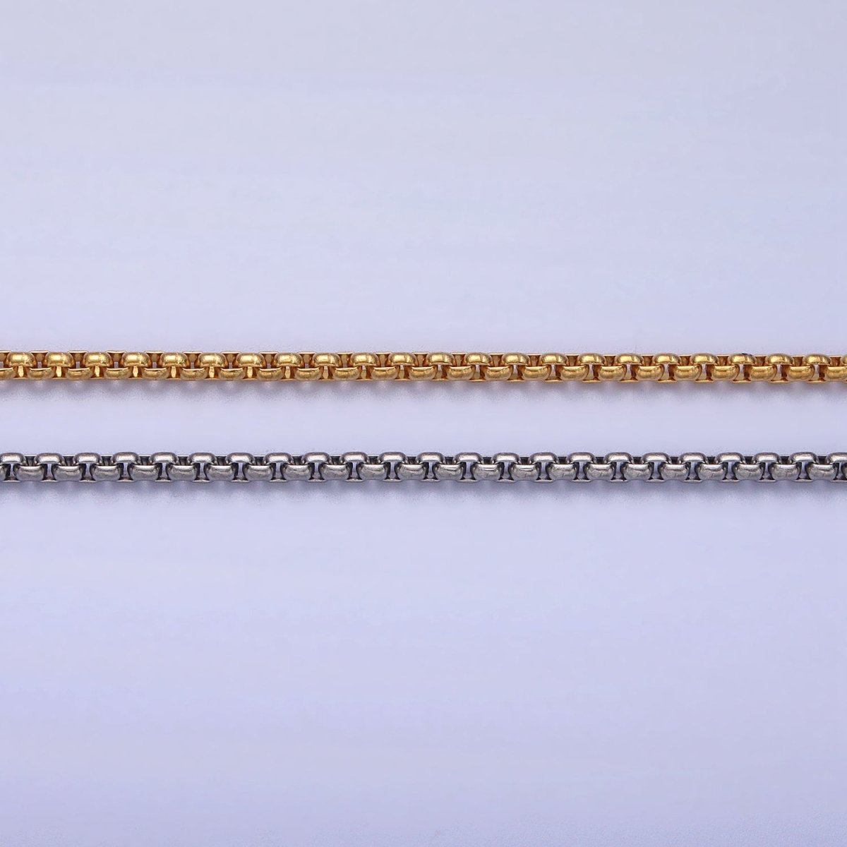 Cable Rolo Chain Necklace for Men or Women, Stainless Steel Box Chain 2mm Gold Silver Tone Tarnish Free Necklace Chain | WA-1706 WA-1707 Clearance Pricing