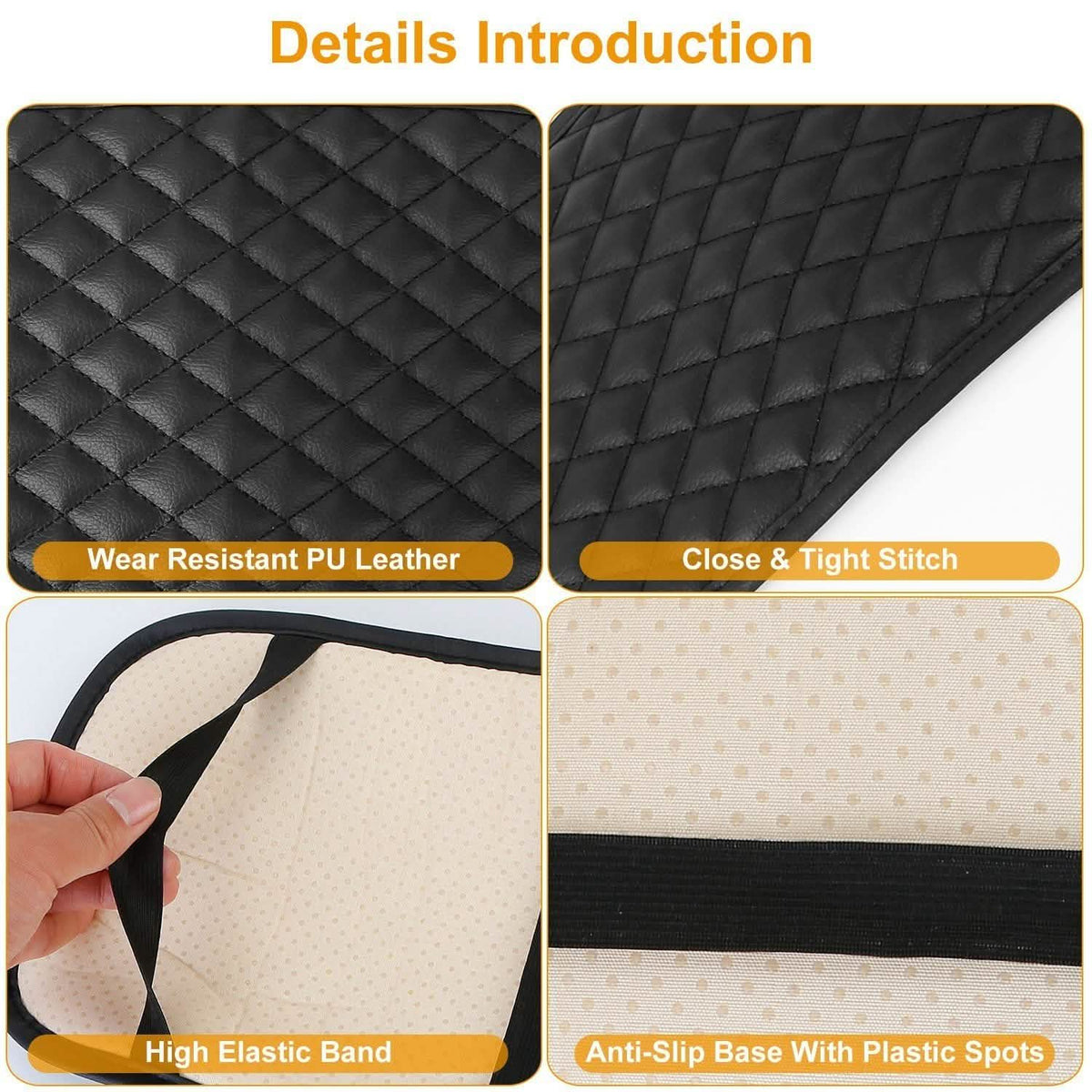 Car Armrest Pad Cover PU Leather Fit for SUV Truck Car