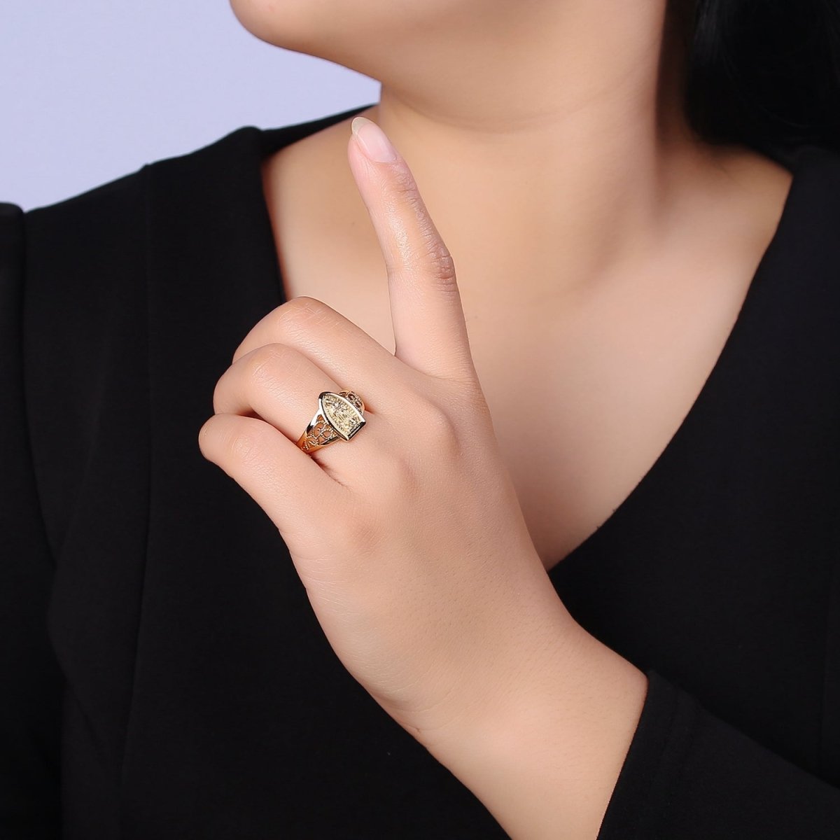 Catholic Our Lady of Guadalupe Gold Rings Virgin Mary Religious Ring O-2164