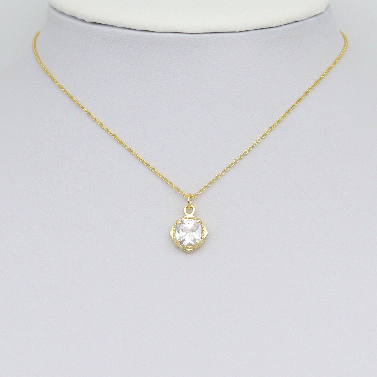 Square big diamond CZ Rhombus Charm Pendant, Sku#LK1076