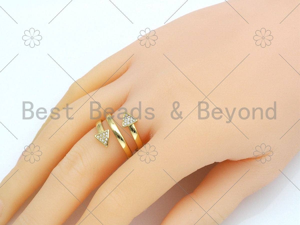 CZ Arrows Shape Adjustable Ring,Sku#X210