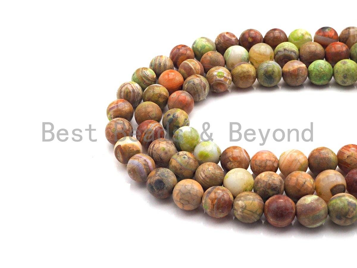 NEW COLOR!!! Natural Banded Agate Beads, 8mm/10mm Round Green Brown Agate, 15.5" Full Strand, sku#U853