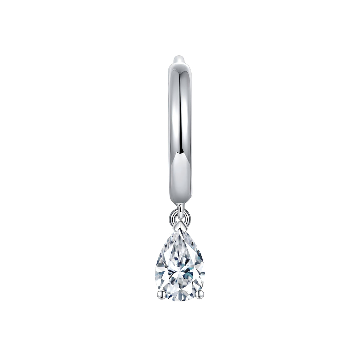 S925 Sterling Silver 4x6mm Pear Cut Moissanite Hoop Earrings  Platinum Plated Dangle Huggie Earrings With GRA Certificate Elegant Jewelry Gift Box Set For Women