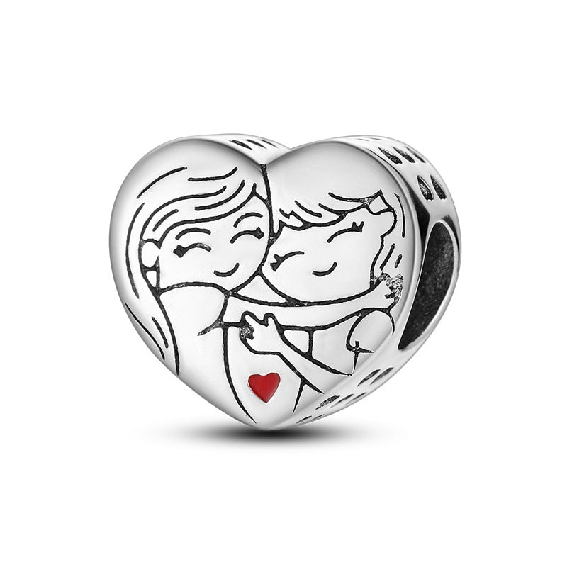 Sisterhood Friendship PendantSilverplated Beaded Heart Bestie Gift