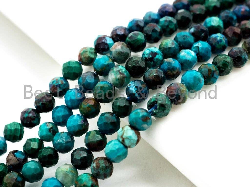 High Quality Natural Chrysocolla beads, 2mm/3mm/4mm, Faceted, SKU#U234