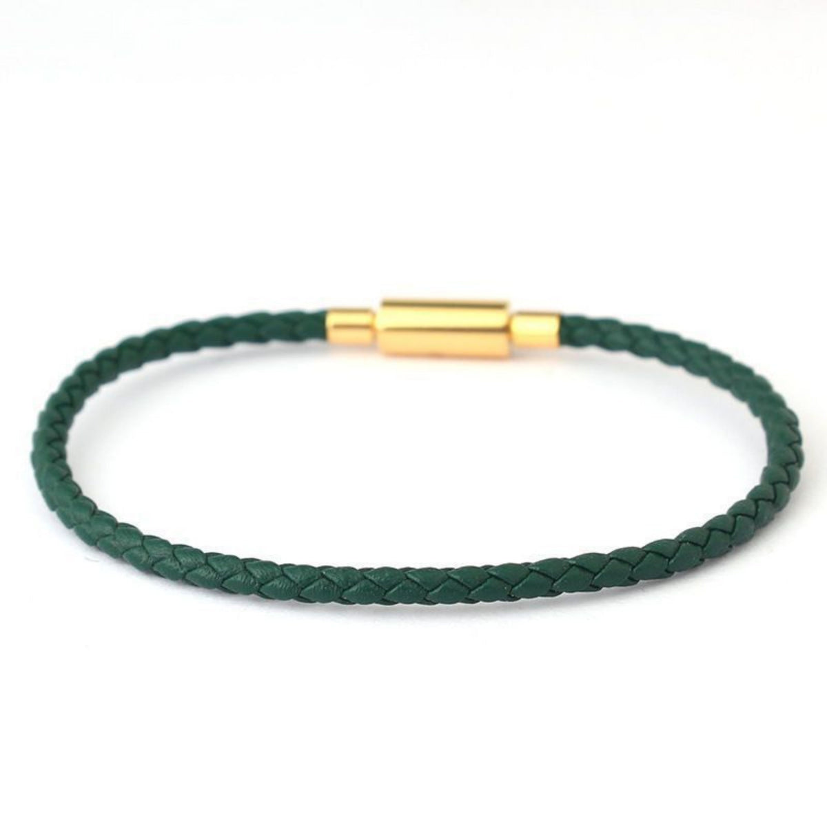 3.0mm Stainless Steel Leather Cord Bracelet With A Single Buckle And Wear-resistant Edging
