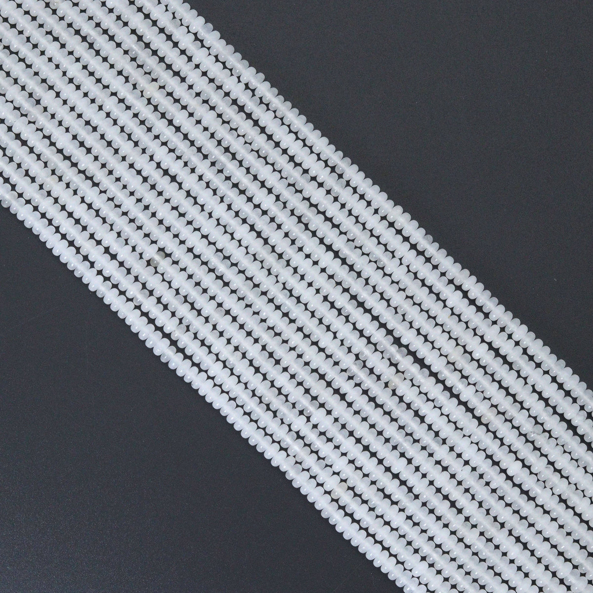 2x4mm/5x8mm White Jade Smooth Rondelle Beads, Sku#U2219