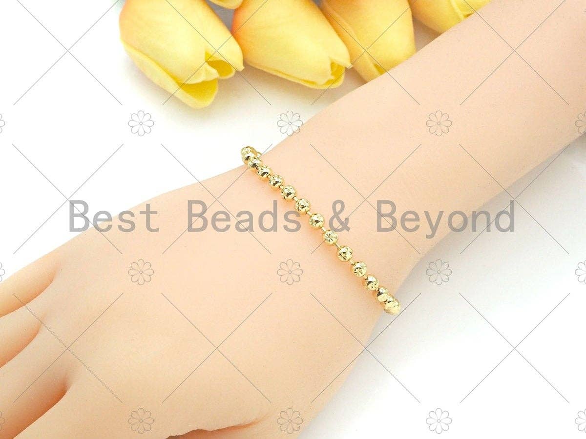 Star Patten Shinny Gold 4mm ball Beads Necklace Bracelet with Lock, Gold Ball beads Necklace, Ball beads Bracelet Necklace set, sku#LD75