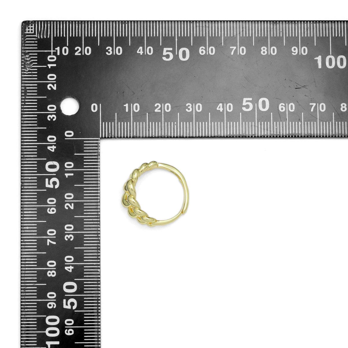 Gold Silver Oval Link Adjustable Ring, Sku#A223