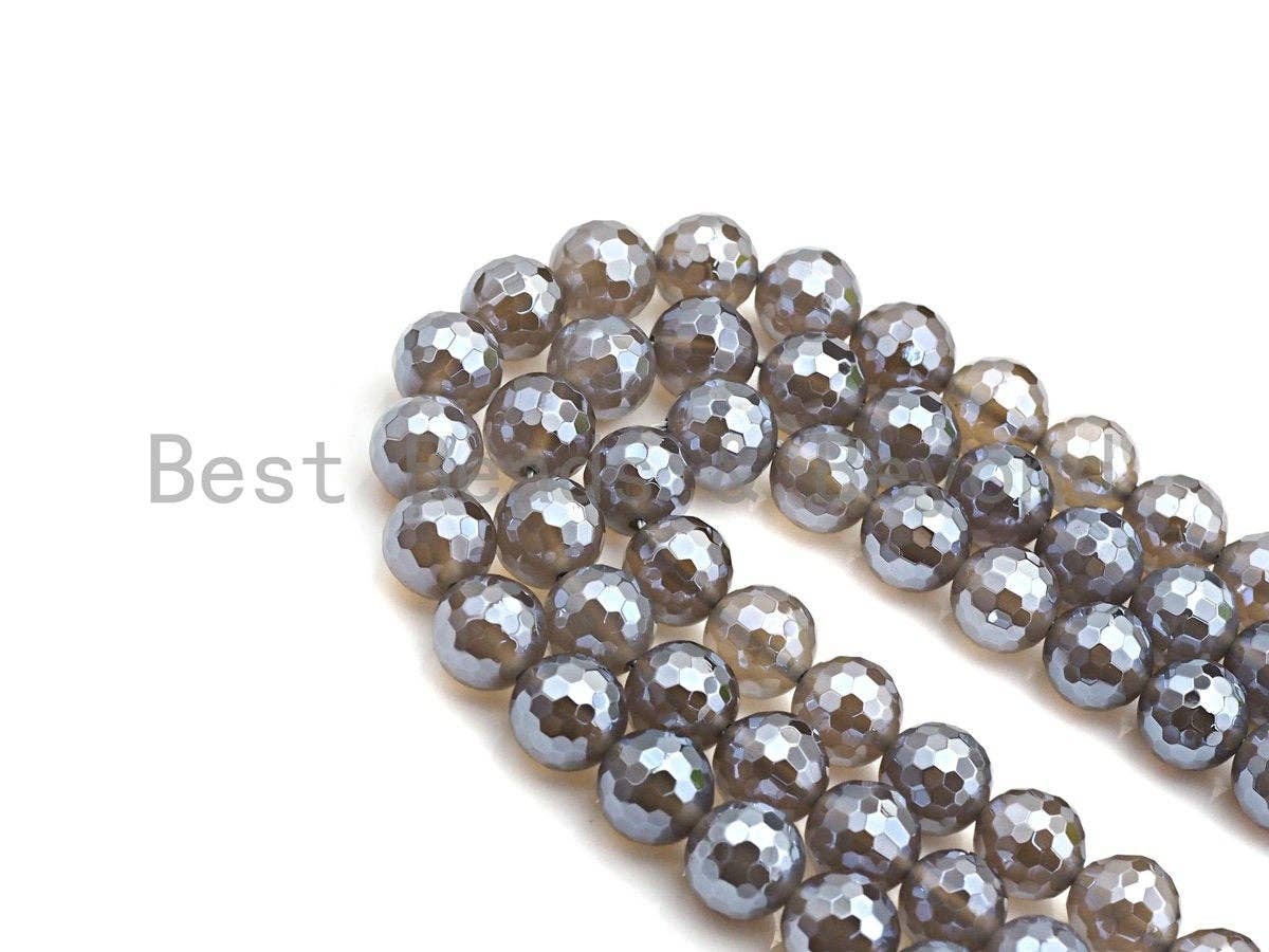 Mystic Faceted Agate Beads,6mm/8mm, Dark Champagne Color Agate Gemstone beads, 15.5" Full Strand,sku#UA63