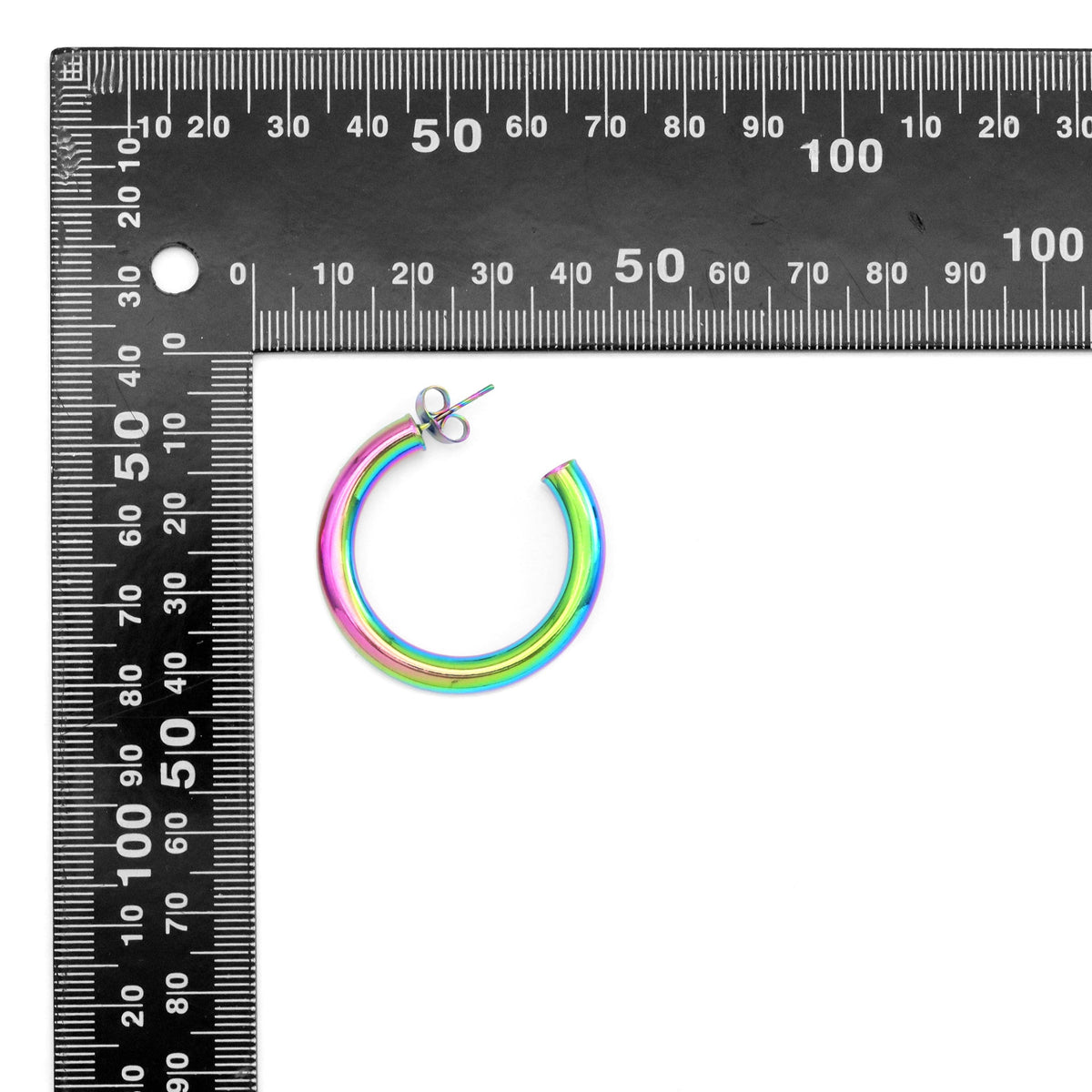 Gold Rainbow Color Hoop Earrings, Sku#A151