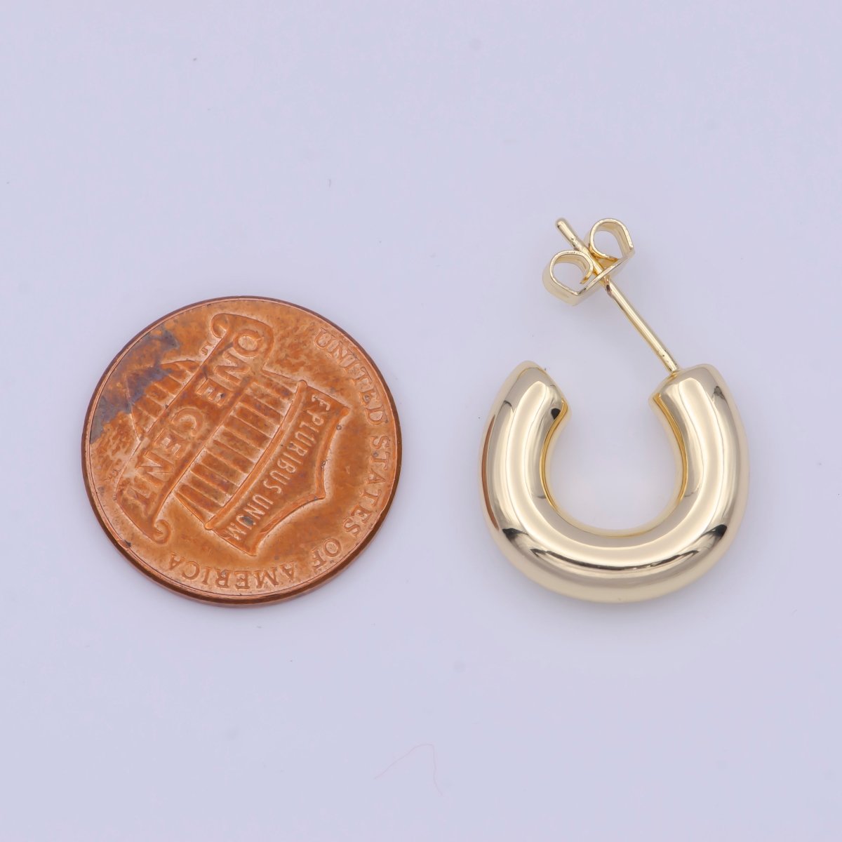 Chubby hoop earrings for women chunky hoop earring gold hoop earrings tube hoop earrings lightweight minimalist AD-585