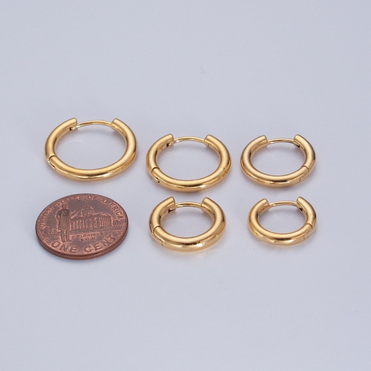 Chunky Gold Classic Huggie Minimalist Hoops | P-332 P-333 P-334 P-335 P-336