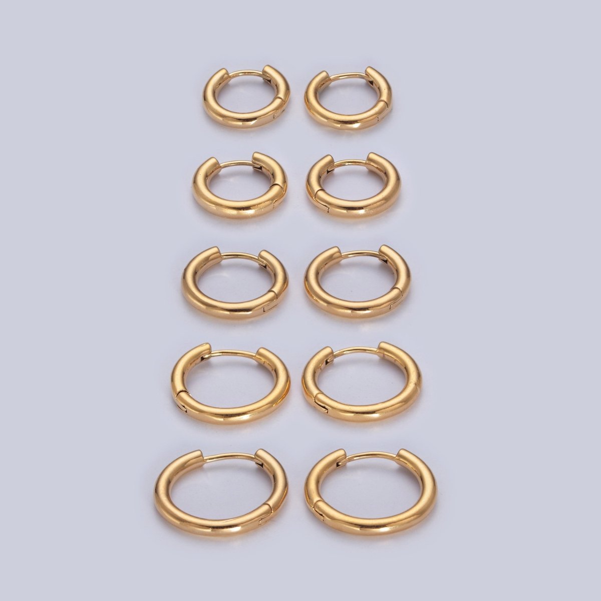 Chunky Gold Classic Huggie Minimalist Hoops | P-332 P-333 P-334 P-335 P-336