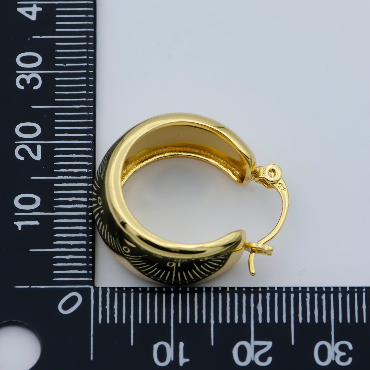 Chunky Gold Earrings, Minimalist Wide Dome Hoop Earrings in 24k Gold Filled Available in Thick Gold Chunky Hoops P-265