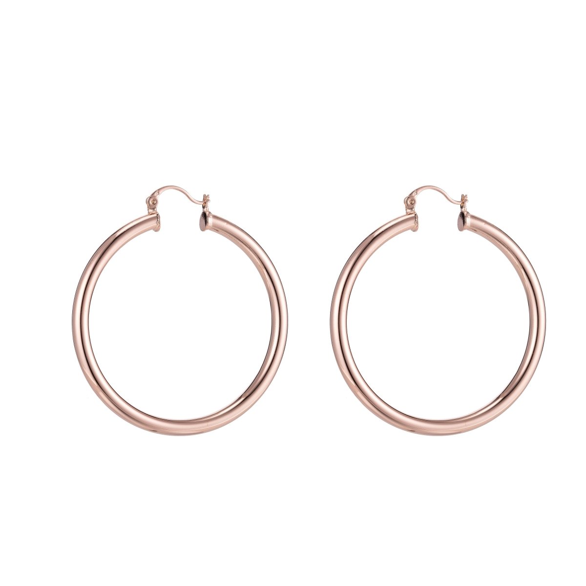 Chunky Gold Hoop Earrings, Fat Hoop Earrings, Chubby Hoop Earrings, Gold Hoop Earrings, Gold Hoops 40mm Rose Gold Hoop Q-464 - Q-471