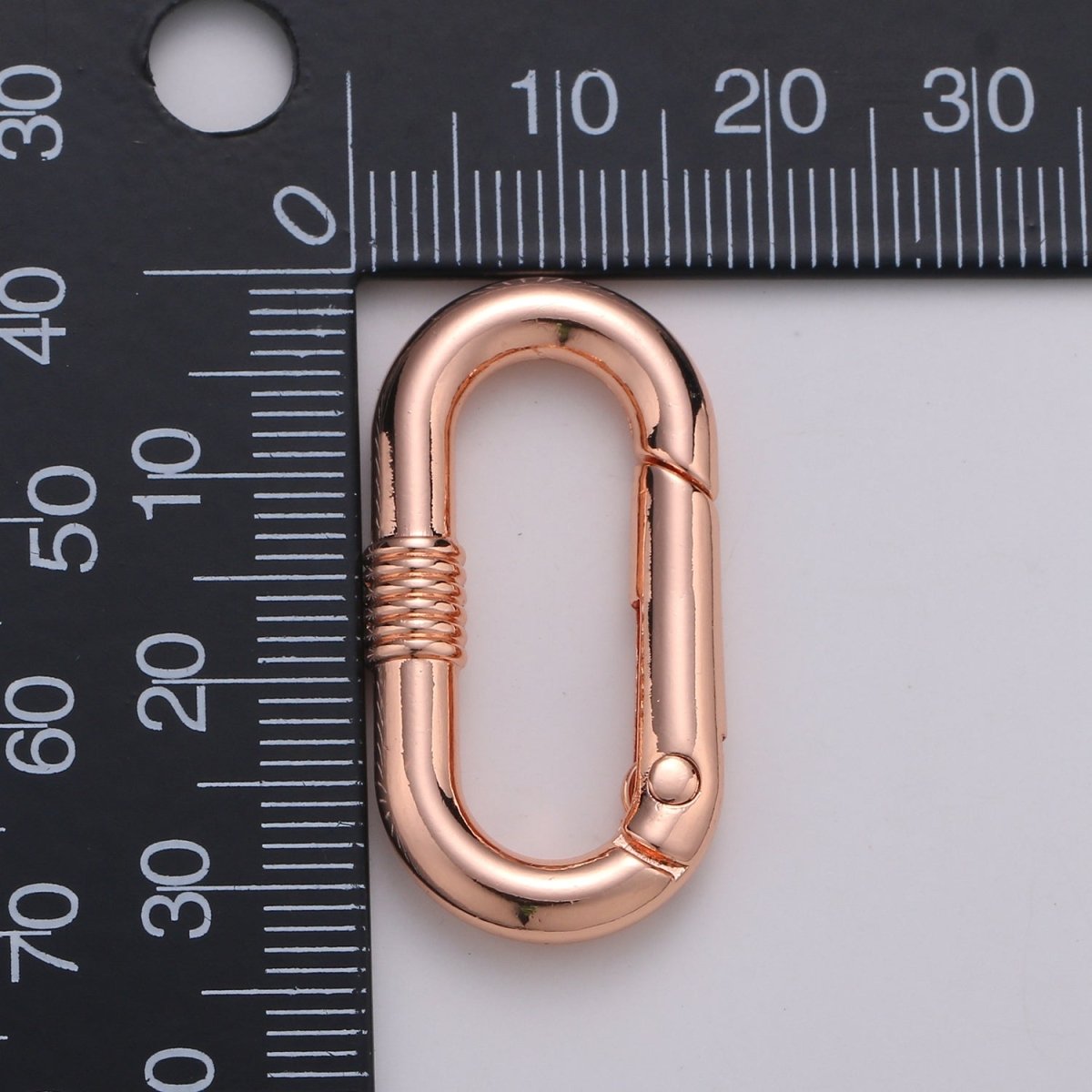 Chunky Gold Spring Gate Ring, Push Gate ring, 17x30mm Oval Ring, Charm Holder 24K Gold Filled Clasp for Link Chain Connector L-024 - L-027