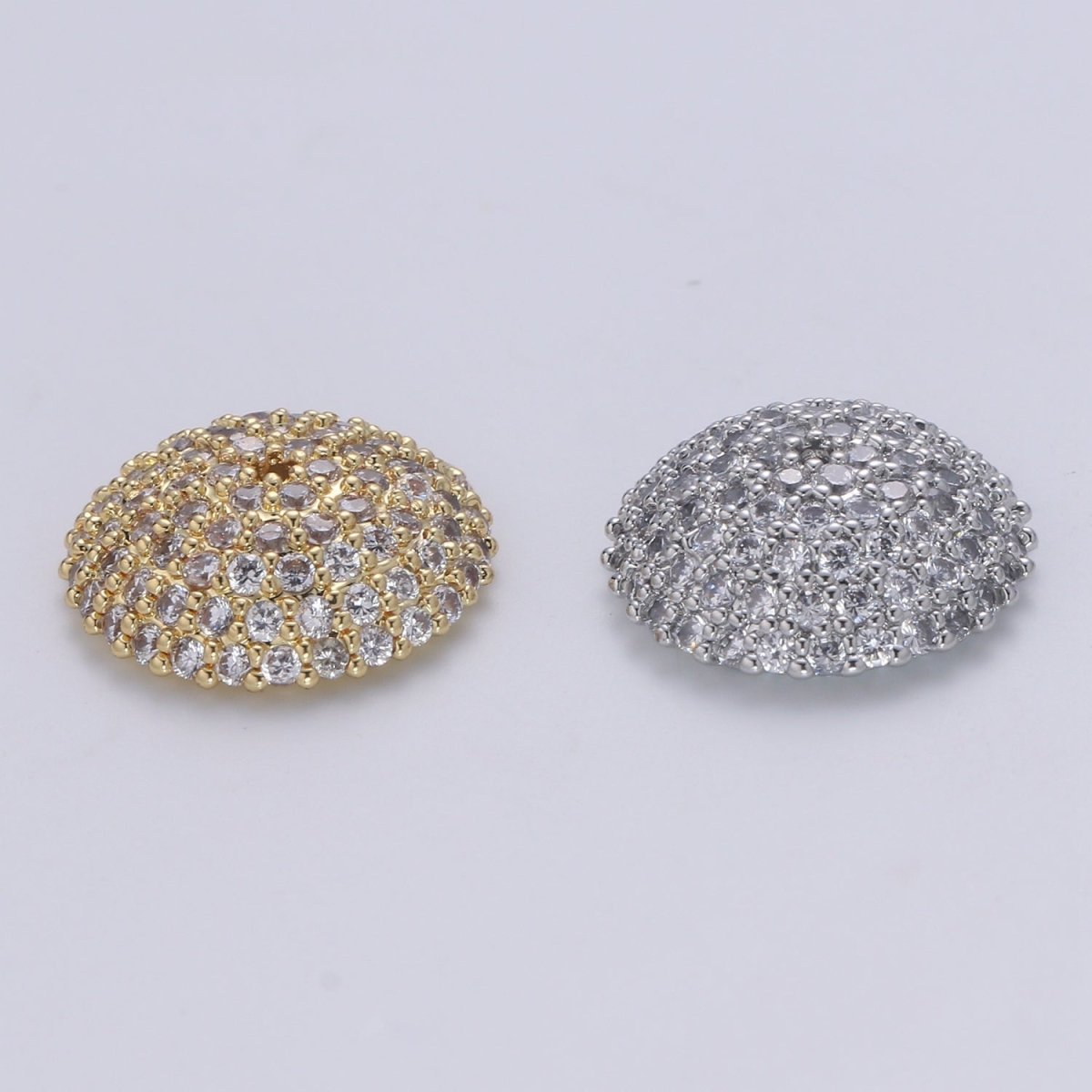 Clear CZ Round Rondelle Spacer Gold CZ Micro Pave Circle Spacer Bead, CZ Spacer Bead for bracelet making supply B-505