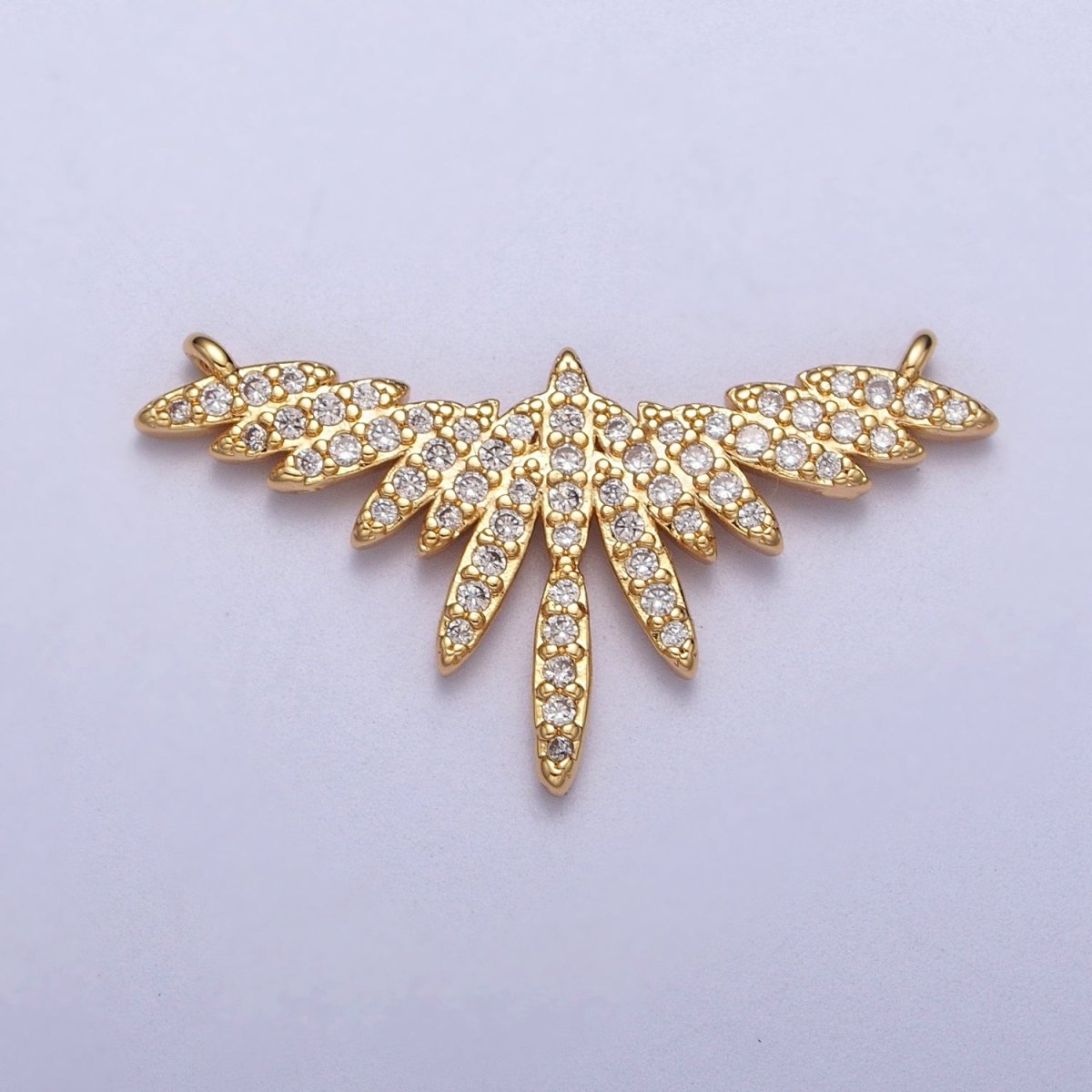Clear Micro Paved CZ Flying Bird Wings Gold Link Connector | Y-702
