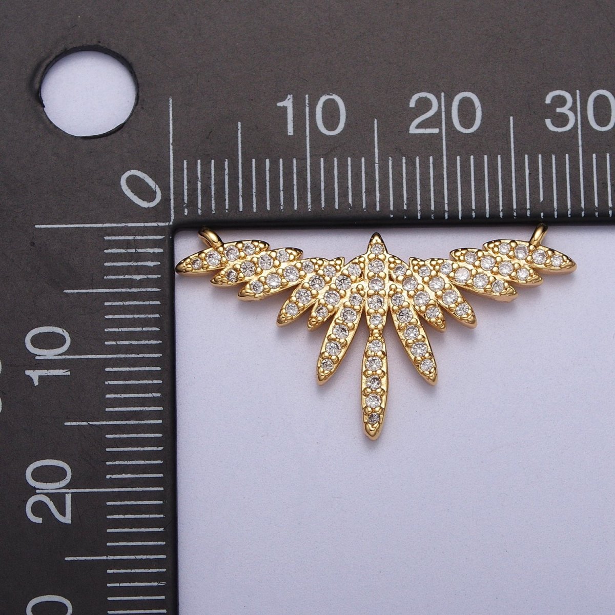 Clear Micro Paved CZ Flying Bird Wings Gold Link Connector | Y-702