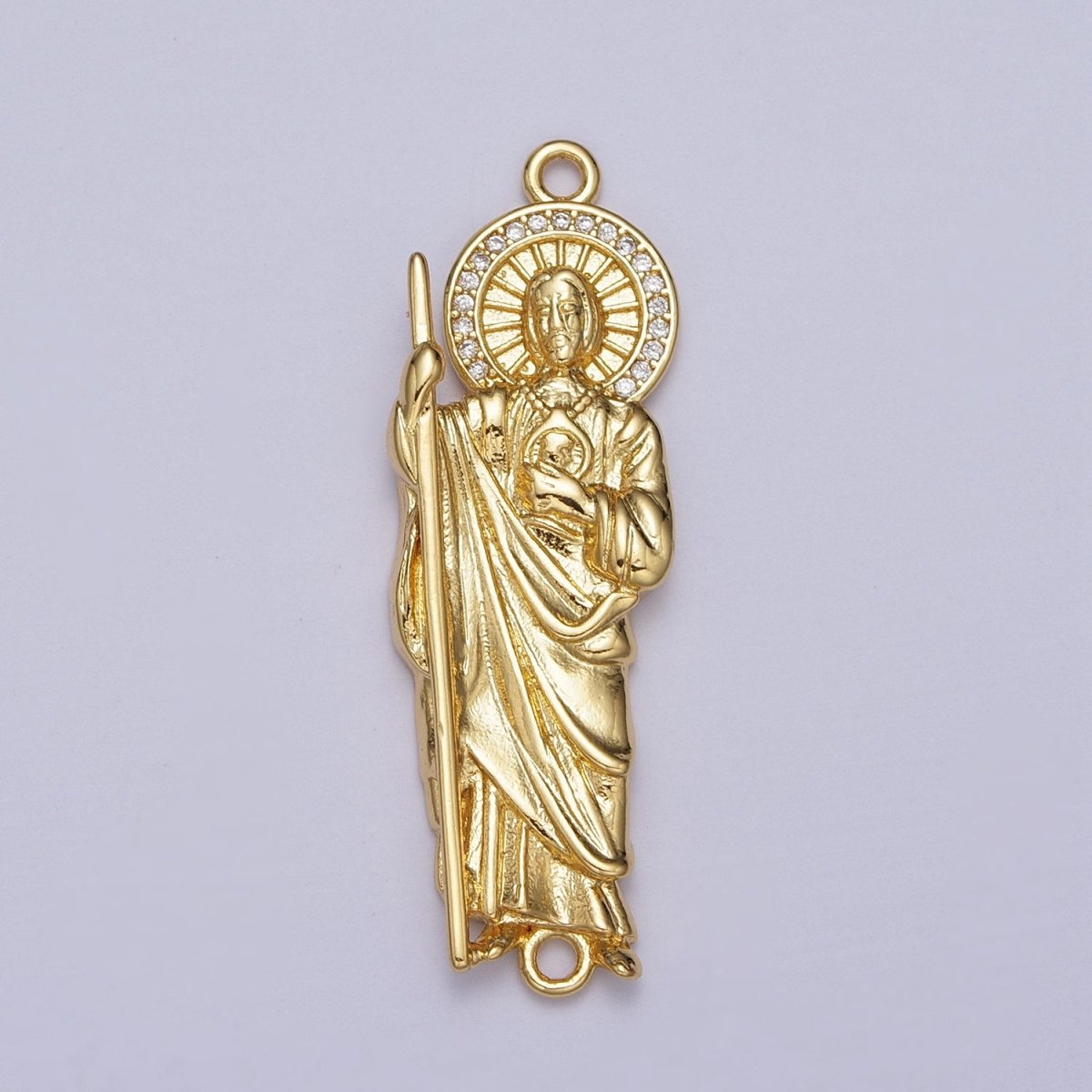 Clear Micro Paved CZ Grandiosa Cadena de San Judas Saint Judas Connector | Y-673