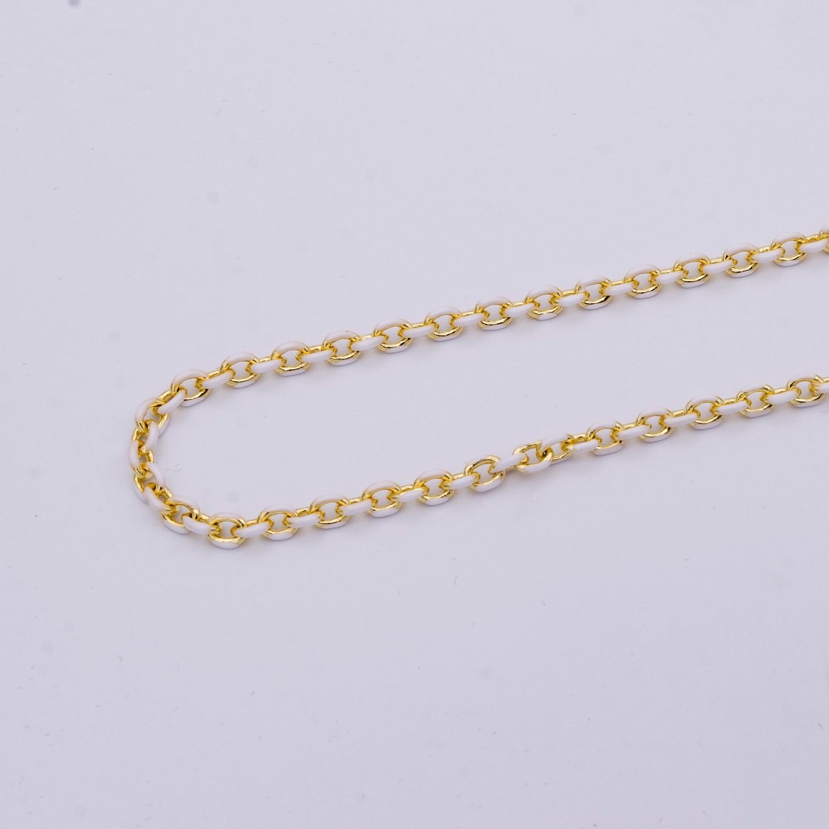 Colorful Enamel Chain 4.5x3.3mm Cable Link Chain, 14K Gold Filled Dainty Chain, Wholesale bulk Chain by Yard | ROLL-1018 To ROLL-1025