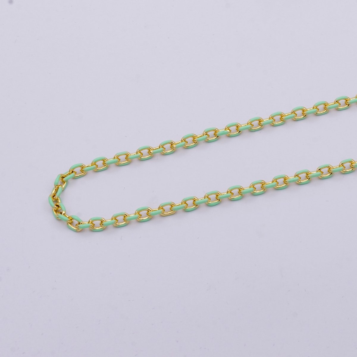 Colorful Enamel Chain 4.5x3.3mm Cable Link Chain, 14K Gold Filled Dainty Chain, Wholesale bulk Chain by Yard | ROLL-1018 To ROLL-1025