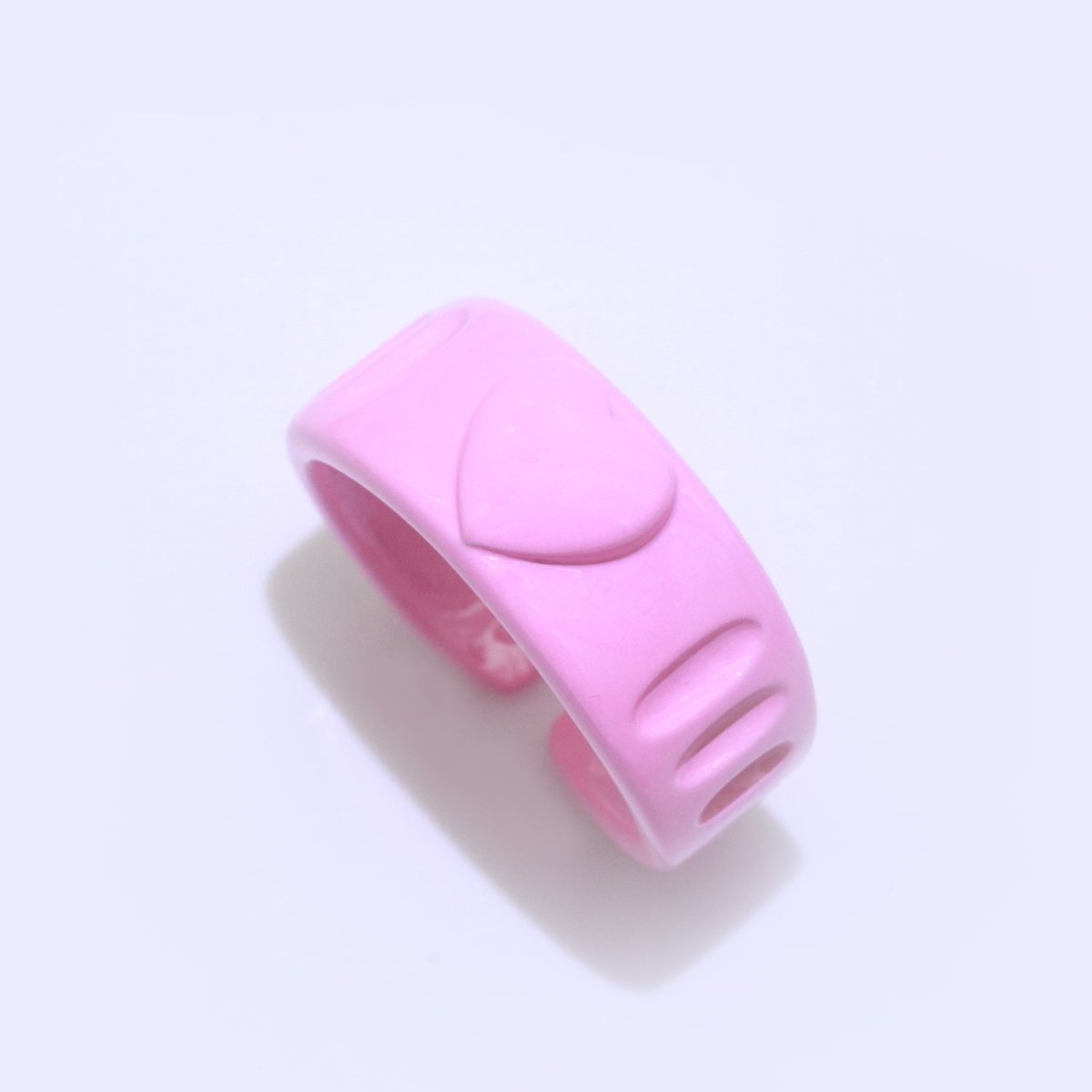 Colorful Resin Enamel Acrylic Ring Chunky Retro Rings Y2k Ring Heart Love Jewelry