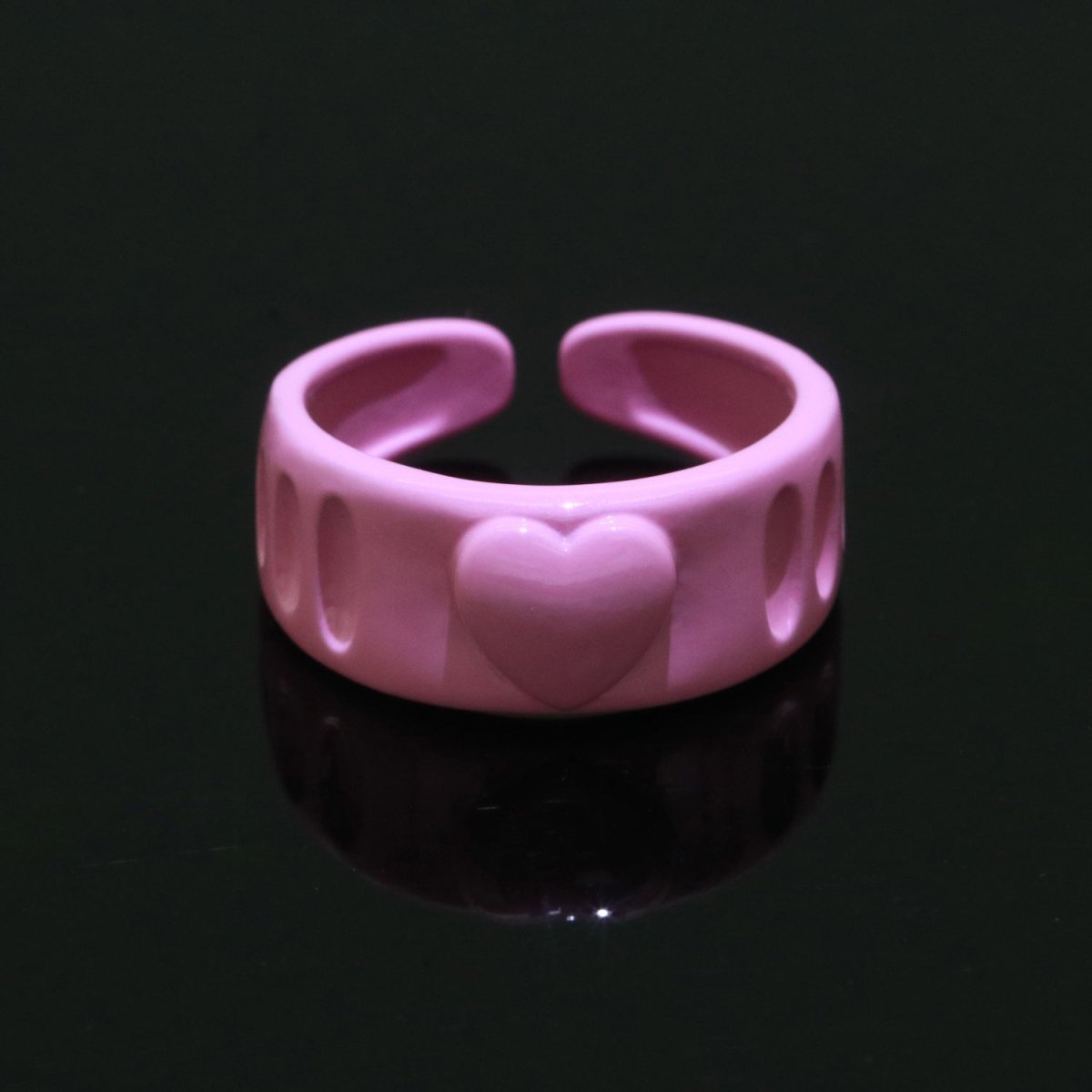 Colorful Resin Enamel Acrylic Ring Chunky Retro Rings Y2k Ring Heart Love Jewelry