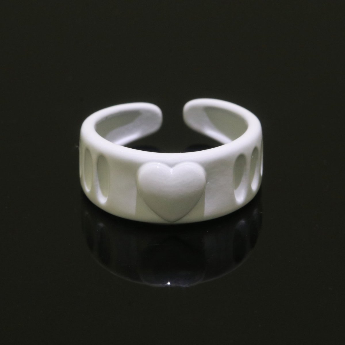 Colorful Resin Enamel Acrylic Ring Chunky Retro Rings Y2k Ring Heart Love Jewelry