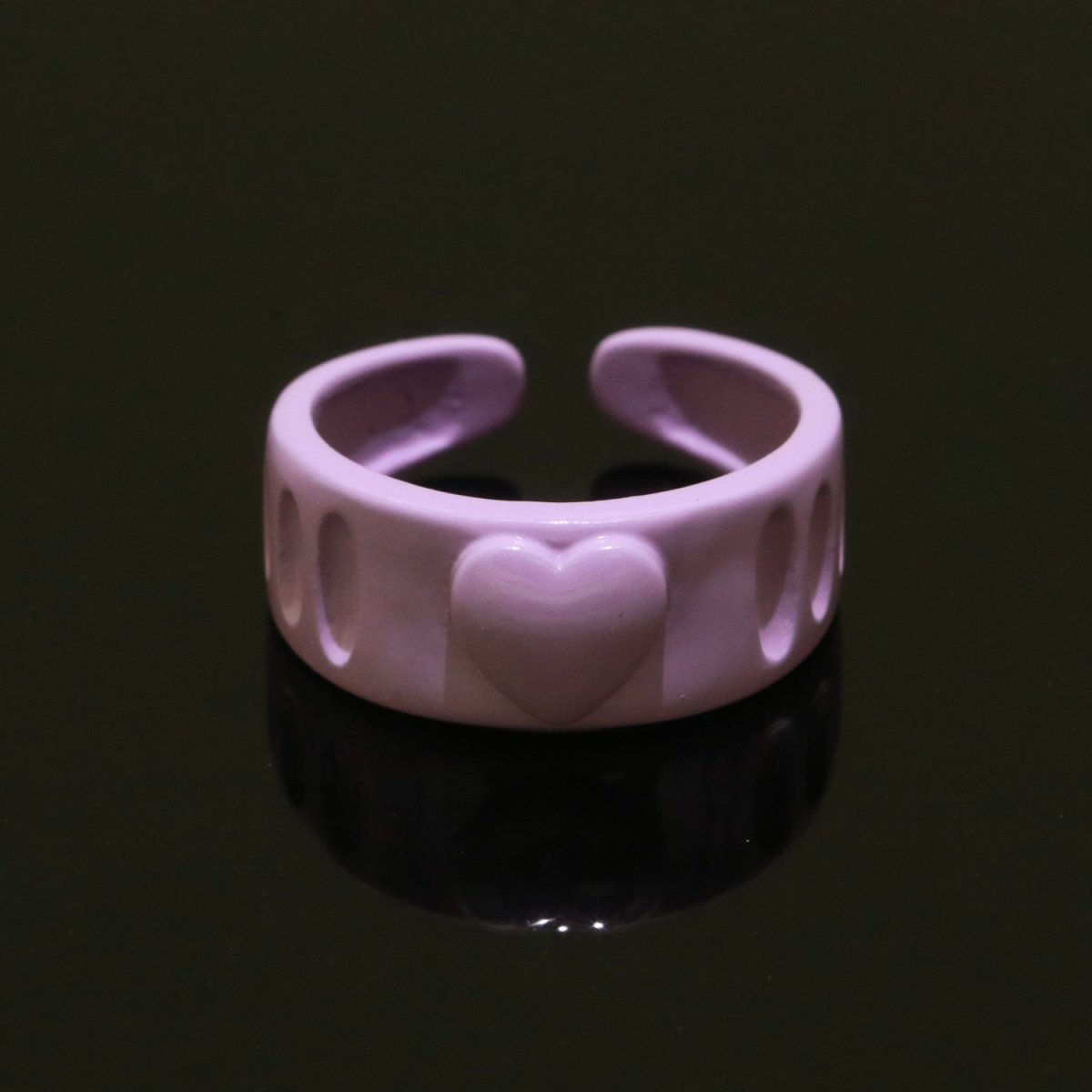 Colorful Resin Enamel Acrylic Ring Chunky Retro Rings Y2k Ring Heart Love Jewelry