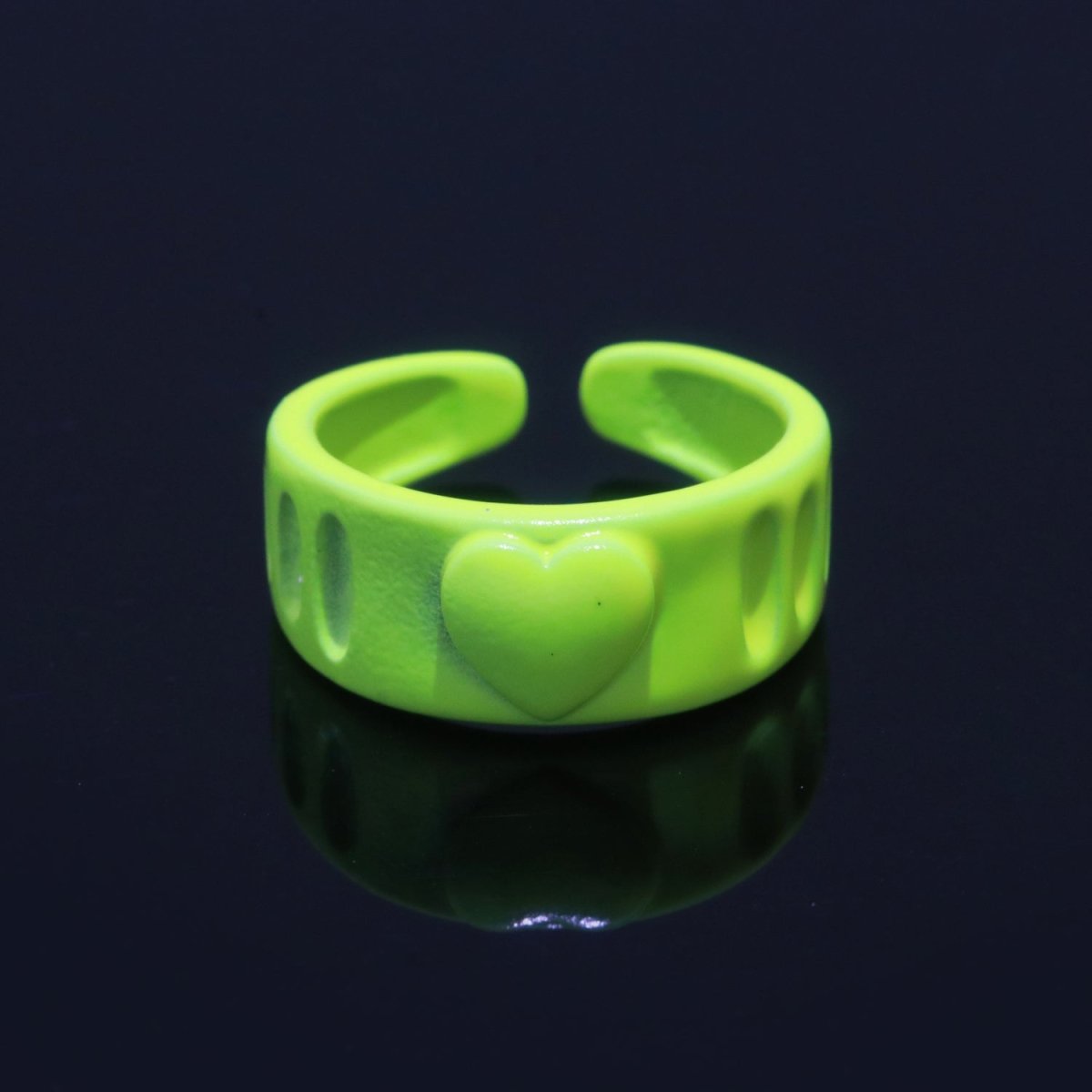 Colorful Resin Enamel Acrylic Ring Chunky Retro Rings Y2k Ring Heart Love Jewelry