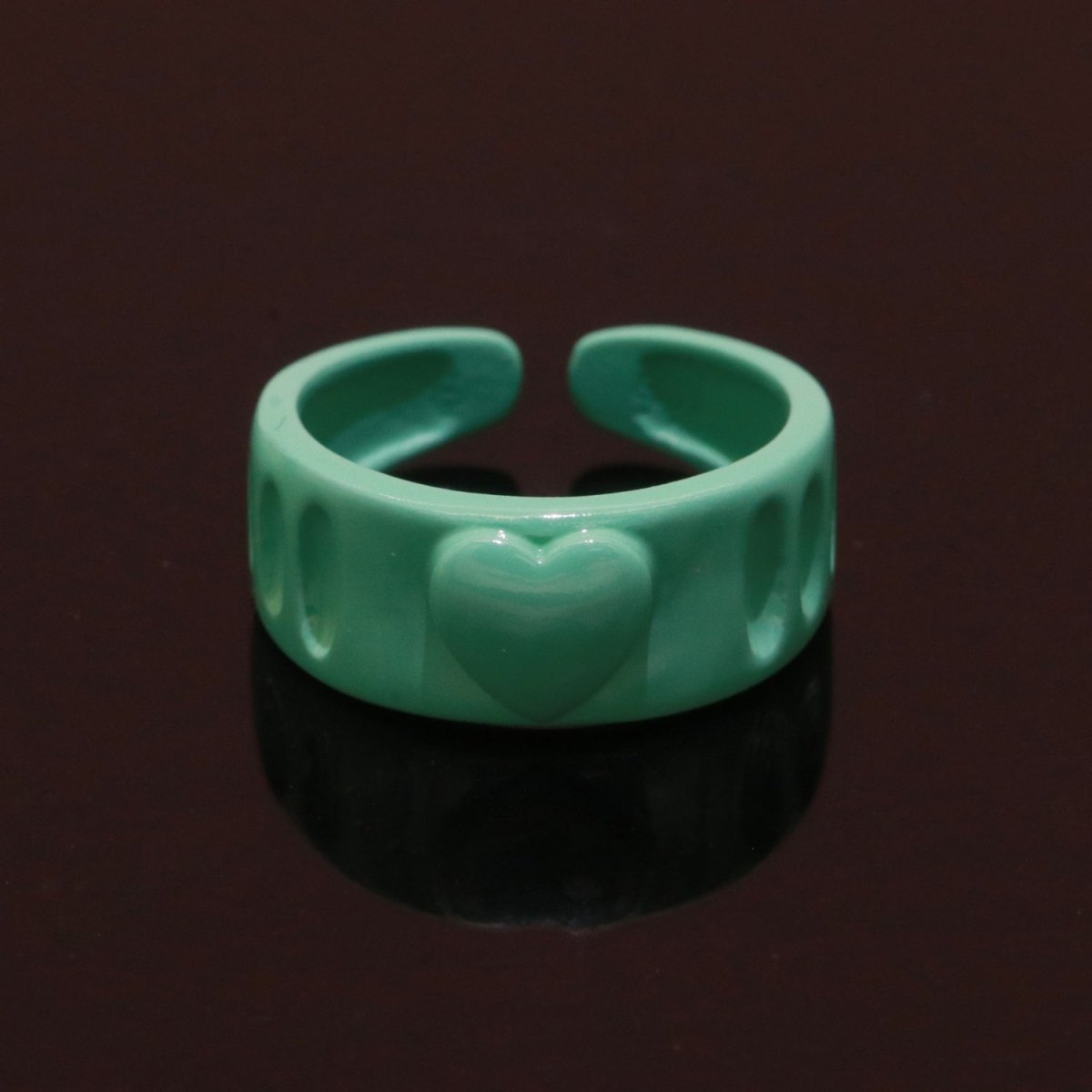 Colorful Resin Enamel Acrylic Ring Chunky Retro Rings Y2k Ring Heart Love Jewelry
