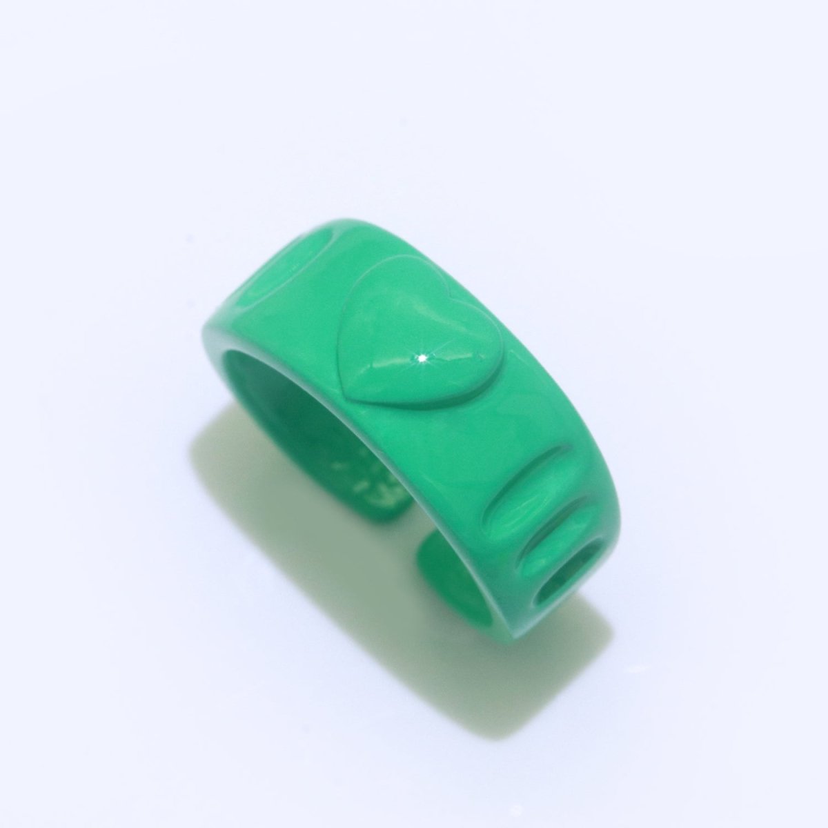 Colorful Resin Enamel Acrylic Ring Chunky Retro Rings Y2k Ring Heart Love Jewelry