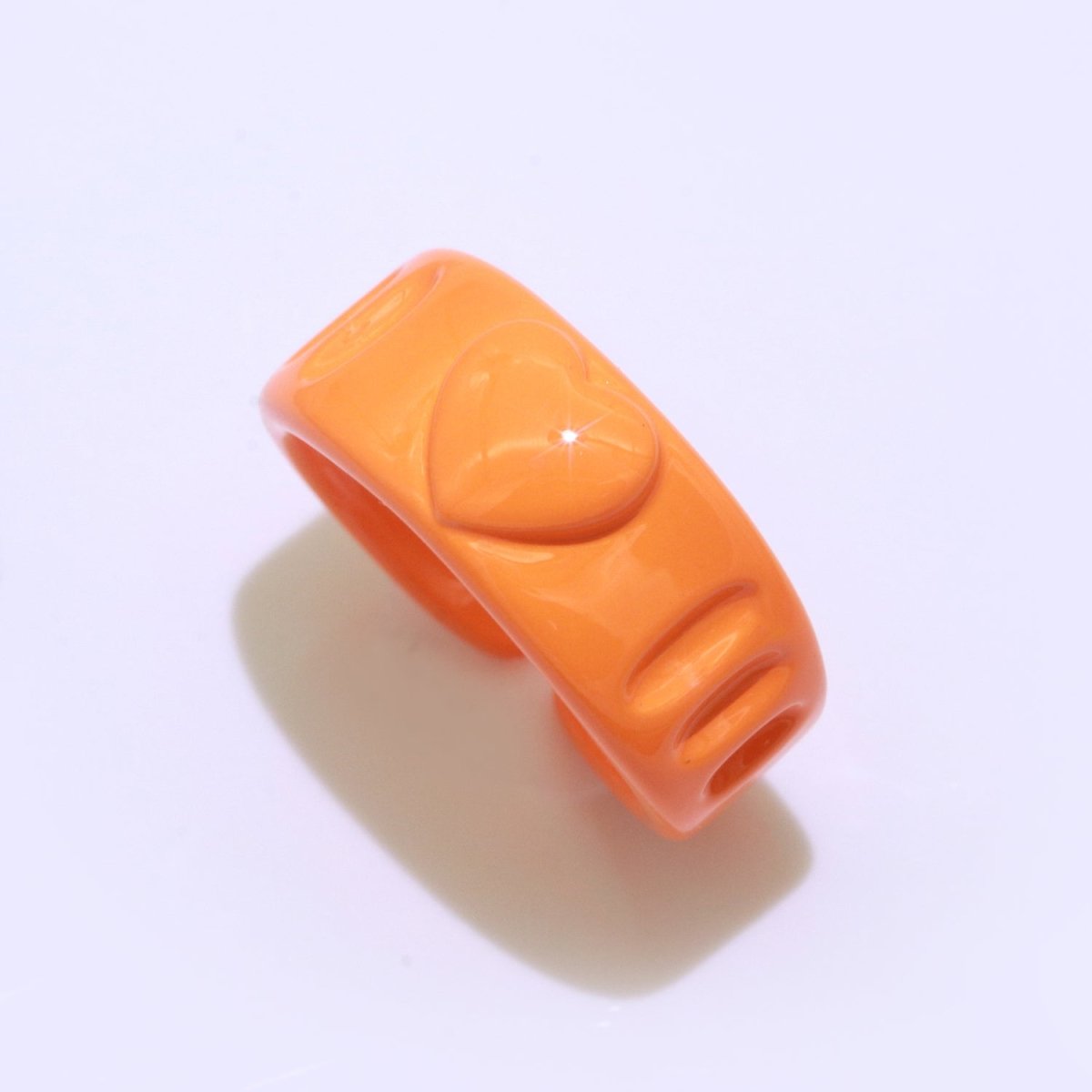Colorful Resin Enamel Acrylic Ring Chunky Retro Rings Y2k Ring Heart Love Jewelry