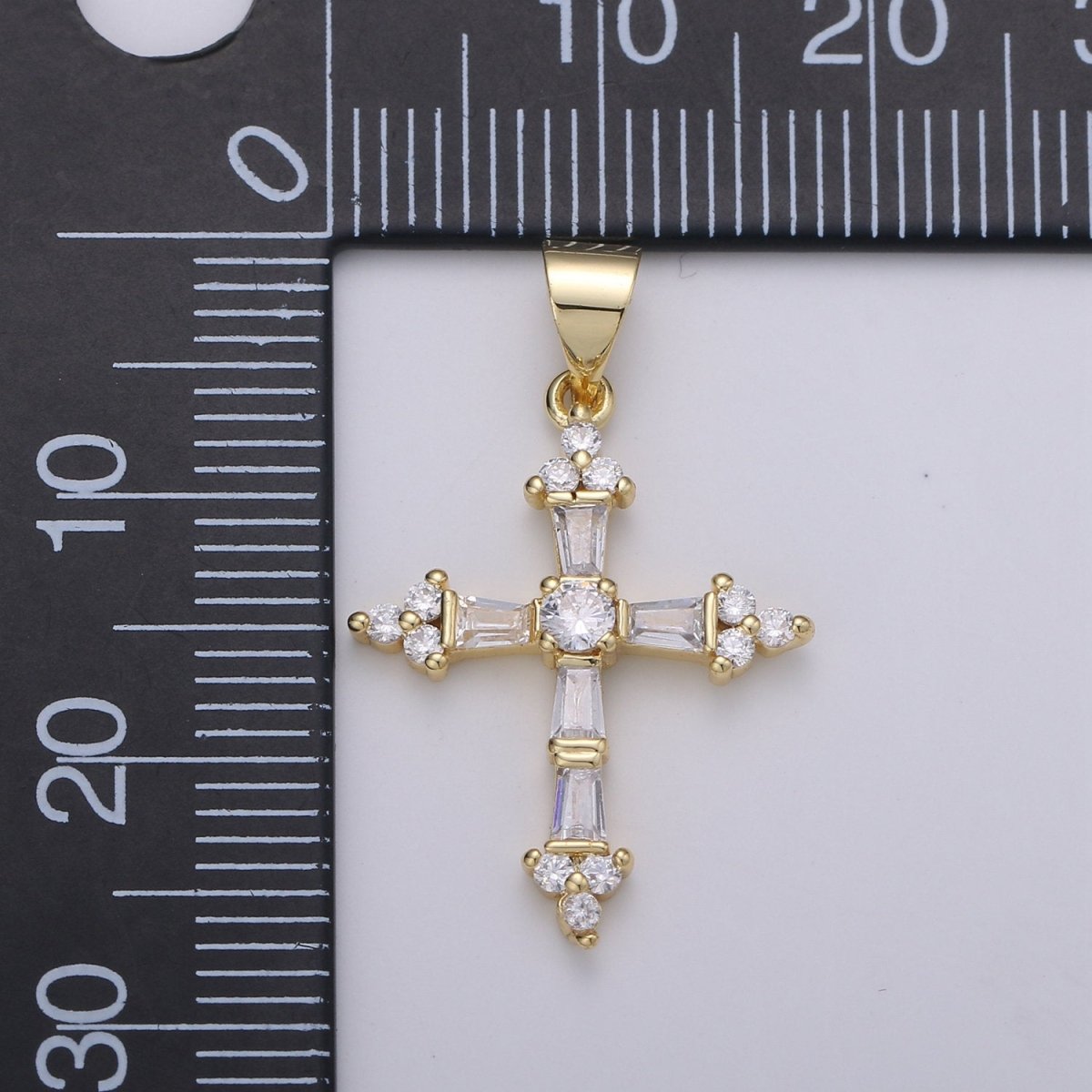 Cubic Cross Pendant, CZ Pendant, Jesus Pendant, Earrings pendant, Bracelet Charm, Necklace Pendant, 14k Gold Filled Jewelry Making N-1320