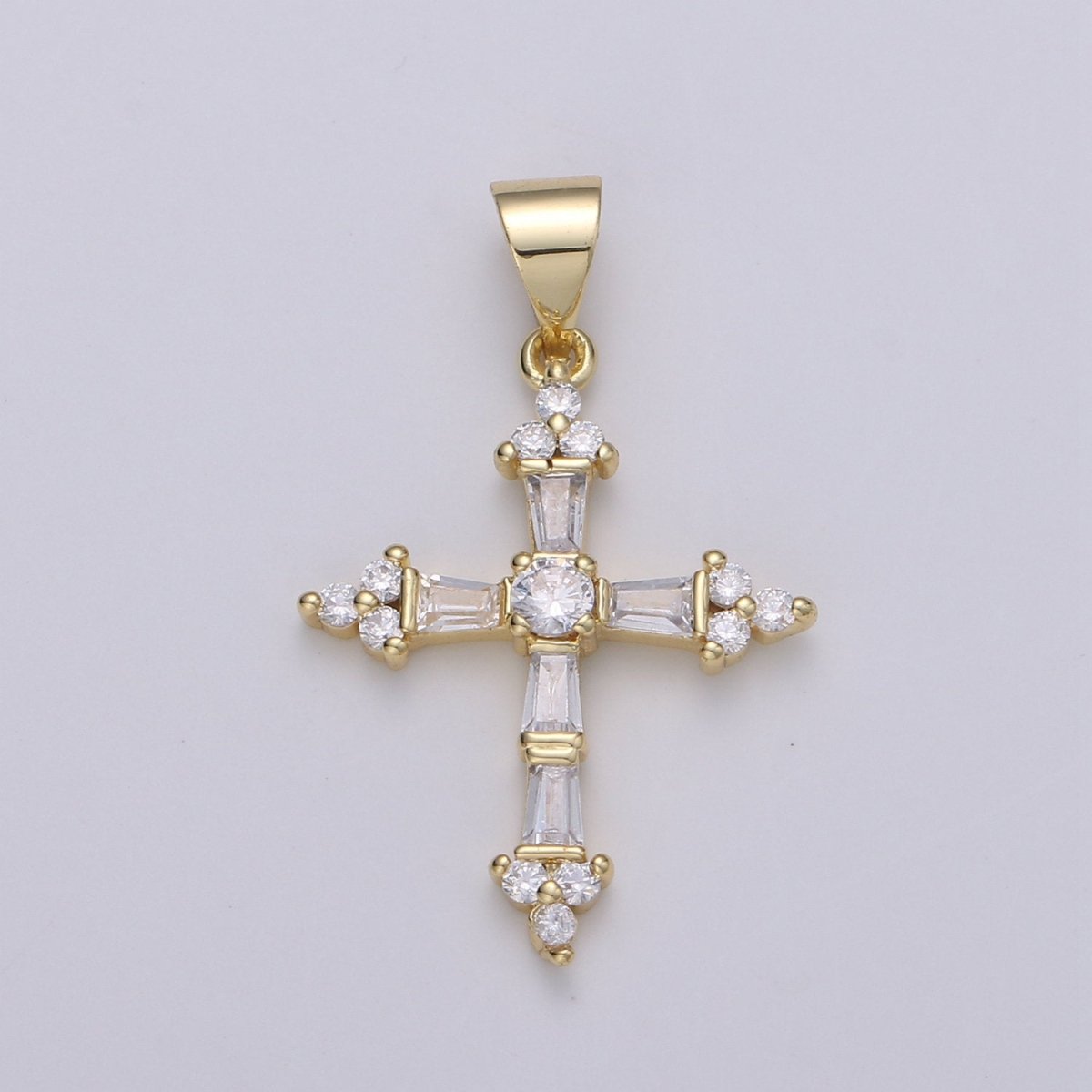 Cubic Cross Pendant, CZ Pendant, Jesus Pendant, Earrings pendant, Bracelet Charm, Necklace Pendant, 14k Gold Filled Jewelry Making N-1320