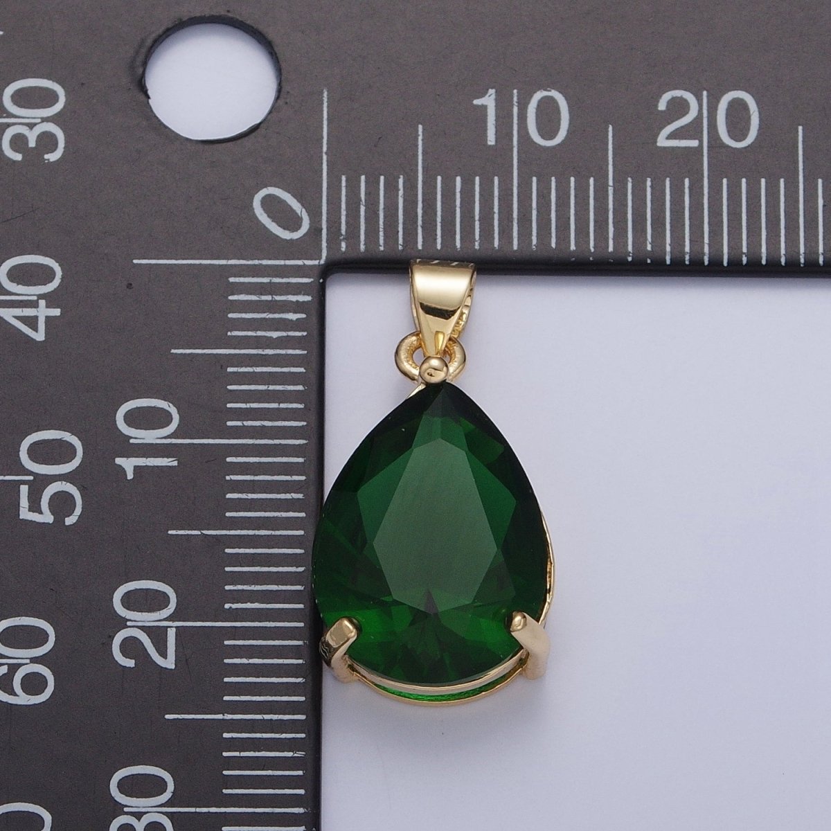 Cubic Zirconia Teardrop Pendant, Large Multicolor CZ For Necklace Making H-316 H-320 H-346 H-369 H-371 H-373