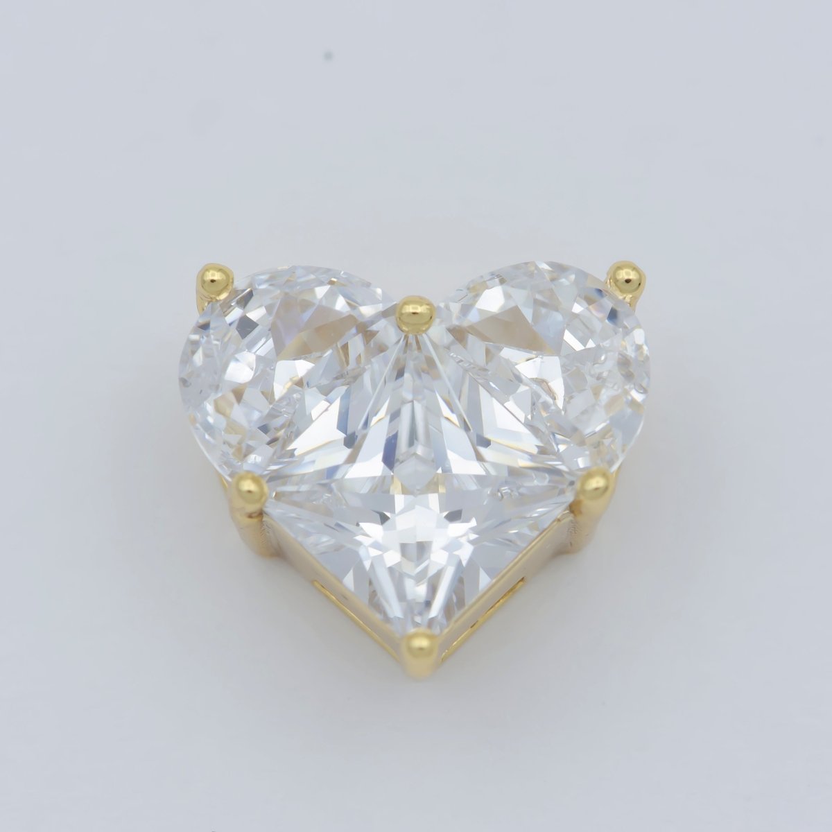 Cubiz Zirconia Heart Beads - 10mm Small Beautiful Bright 3D Love Jewelry Gold Star Beads spacer for Bracelet Necklace Supply B-544