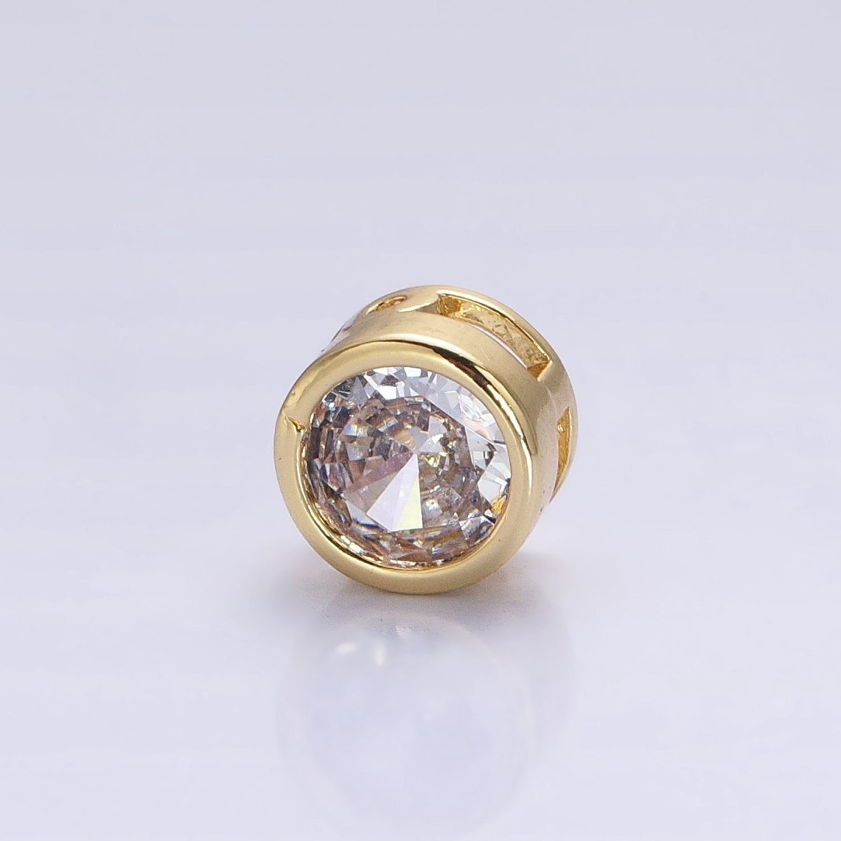 Cubiz Zirconia Round Circle Beads - 7.5mm Small CZ Colorful Geometric Jewelry Gold Beads spacer B-229 B-230 B-236 B-238 B-240 B-245 B-248