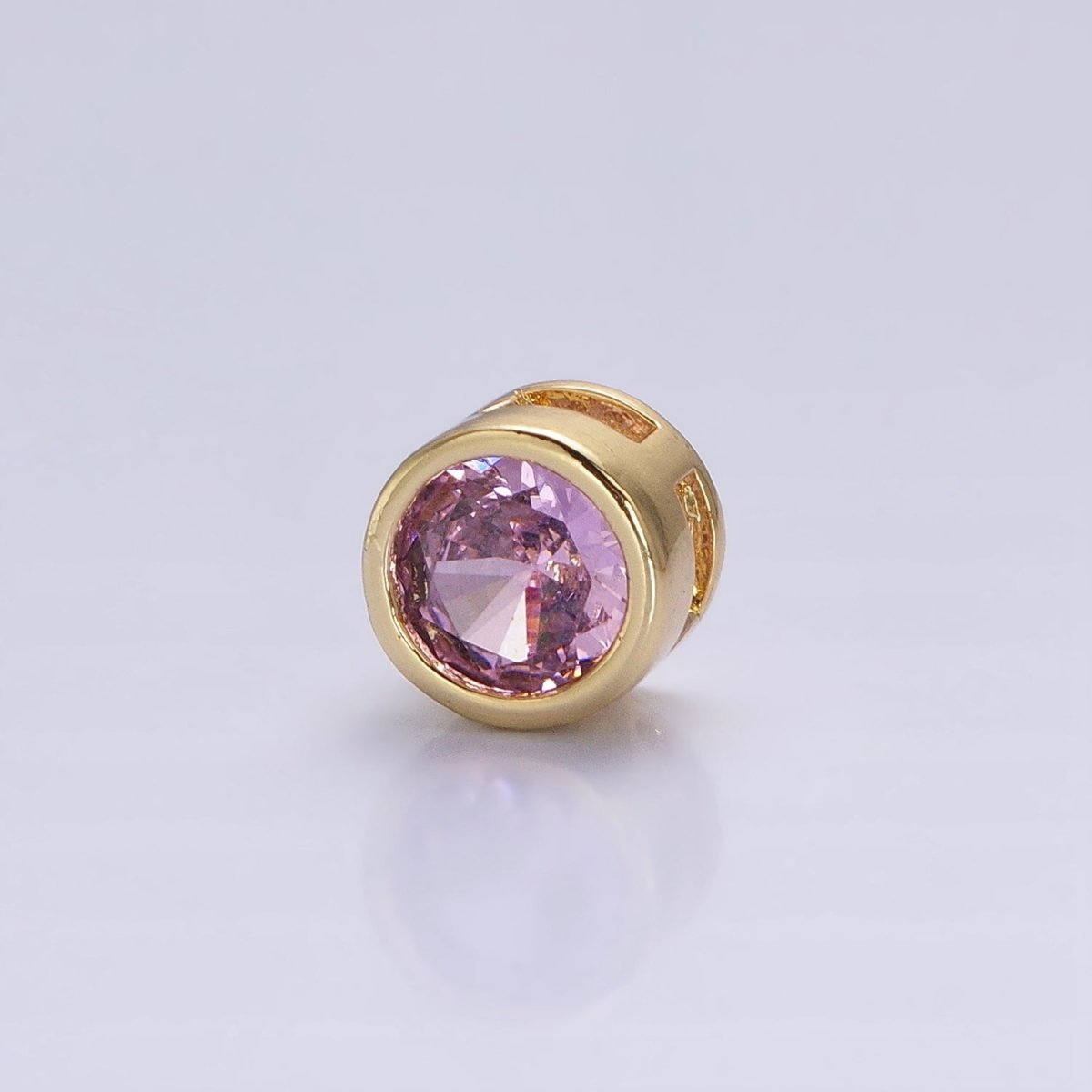 Cubiz Zirconia Round Circle Beads - 7.5mm Small CZ Colorful Geometric Jewelry Gold Beads spacer B-229 B-230 B-236 B-238 B-240 B-245 B-248