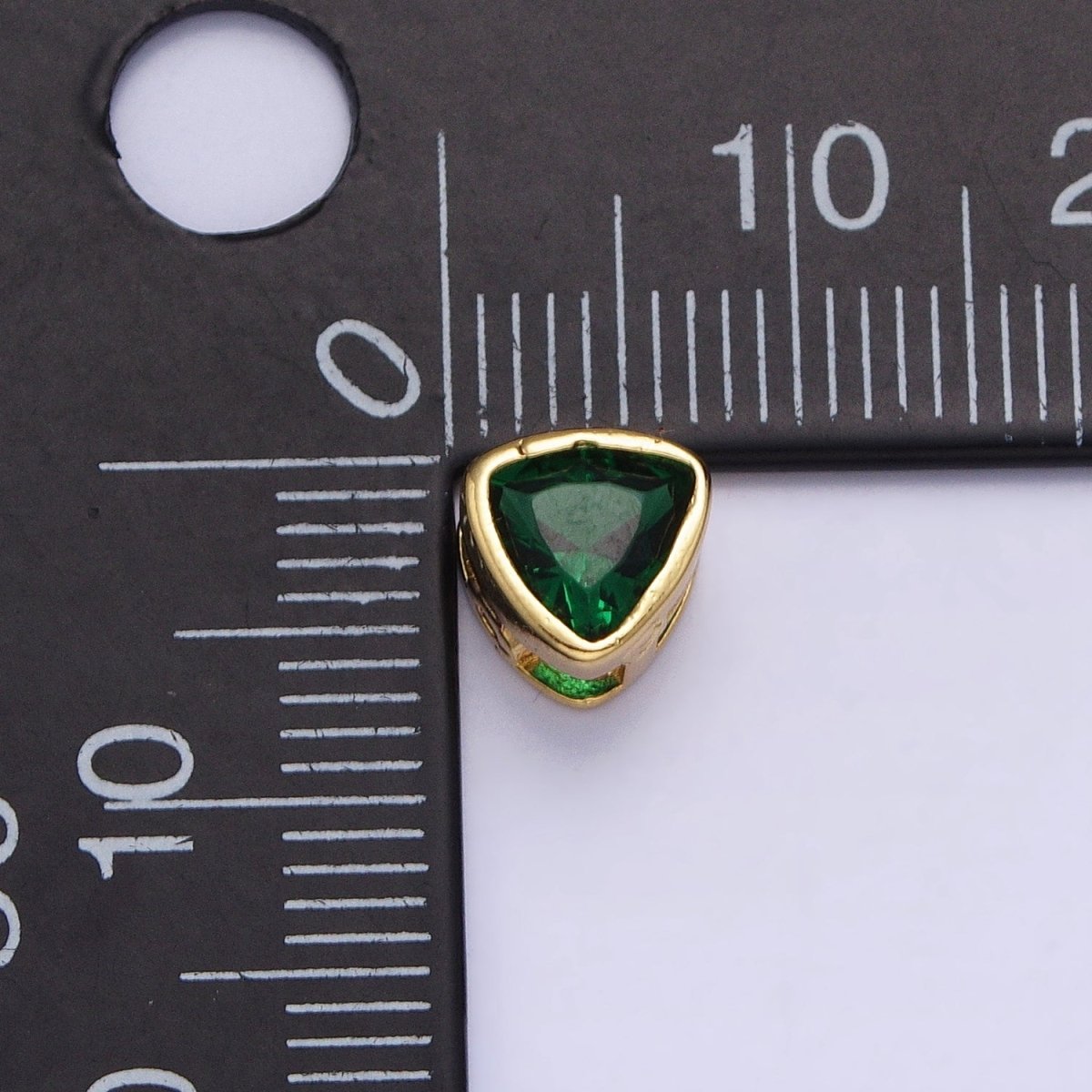 Cubiz Zirconia Triangle Beads - 7mm Small CZ Colorful Geometric Jewelry Gold Beads spacer B-193 B-194 B-197 B-198 B-204 B-211 B-216