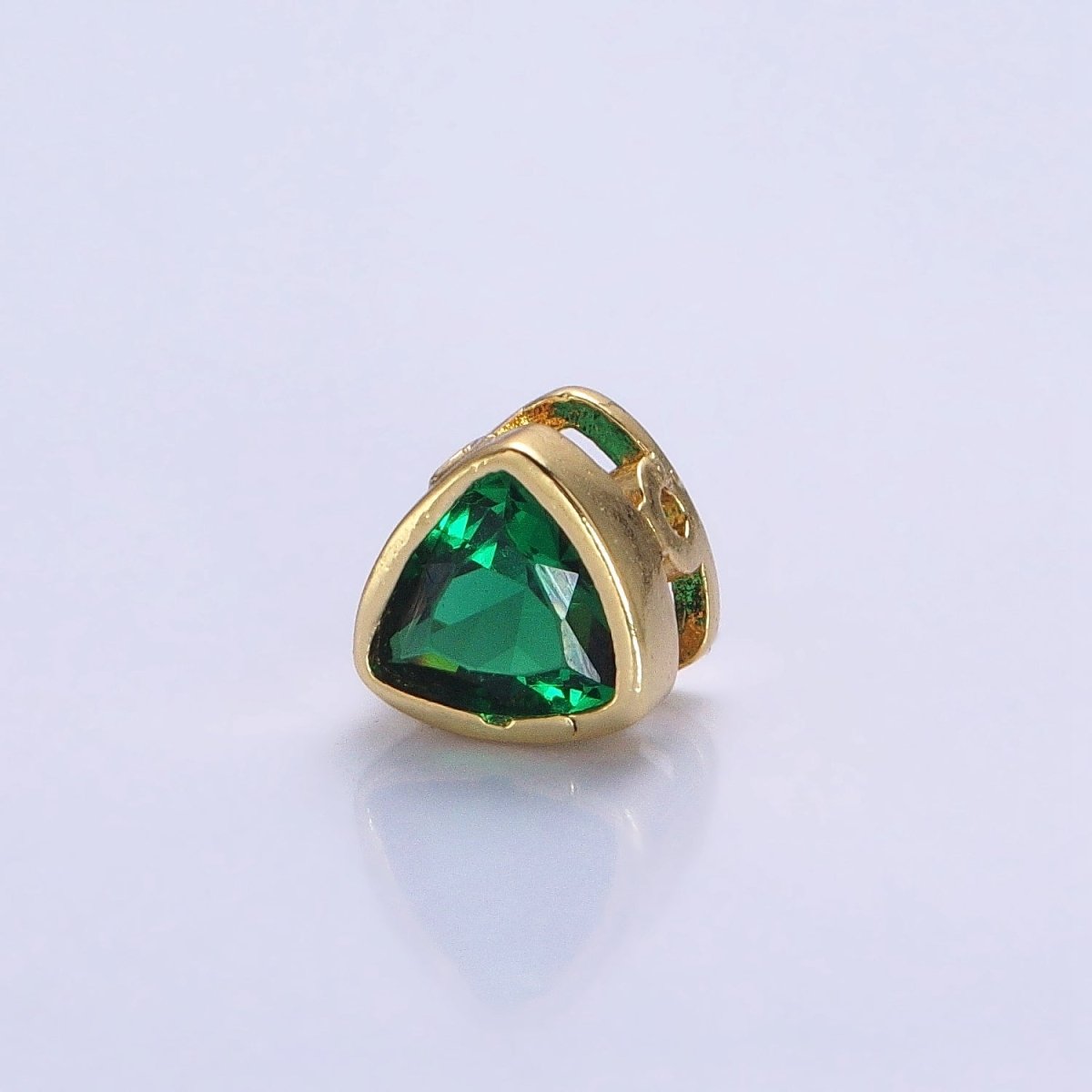 Cubiz Zirconia Triangle Beads - 7mm Small CZ Colorful Geometric Jewelry Gold Beads spacer B-193 B-194 B-197 B-198 B-204 B-211 B-216