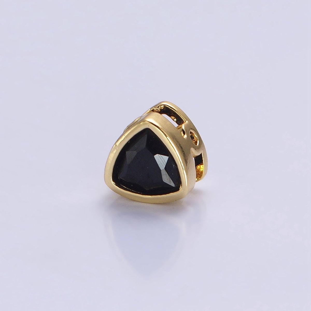 Cubiz Zirconia Triangle Beads - 7mm Small CZ Colorful Geometric Jewelry Gold Beads spacer B-193 B-194 B-197 B-198 B-204 B-211 B-216