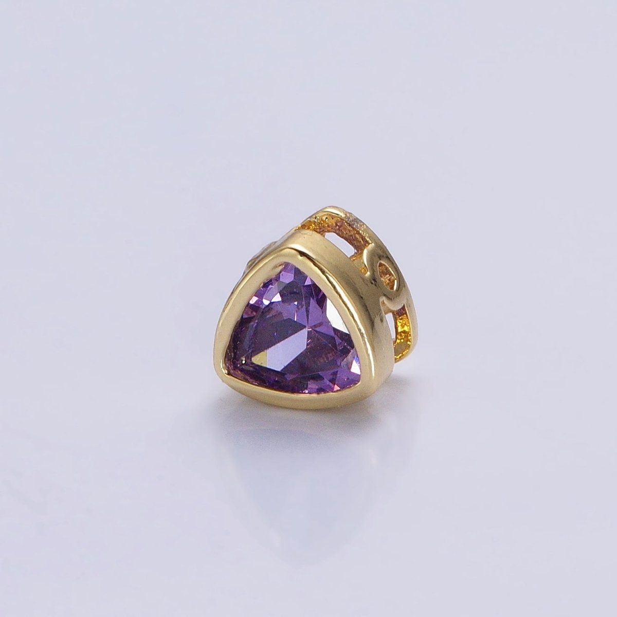 Cubiz Zirconia Triangle Beads - 7mm Small CZ Colorful Geometric Jewelry Gold Beads spacer B-193 B-194 B-197 B-198 B-204 B-211 B-216